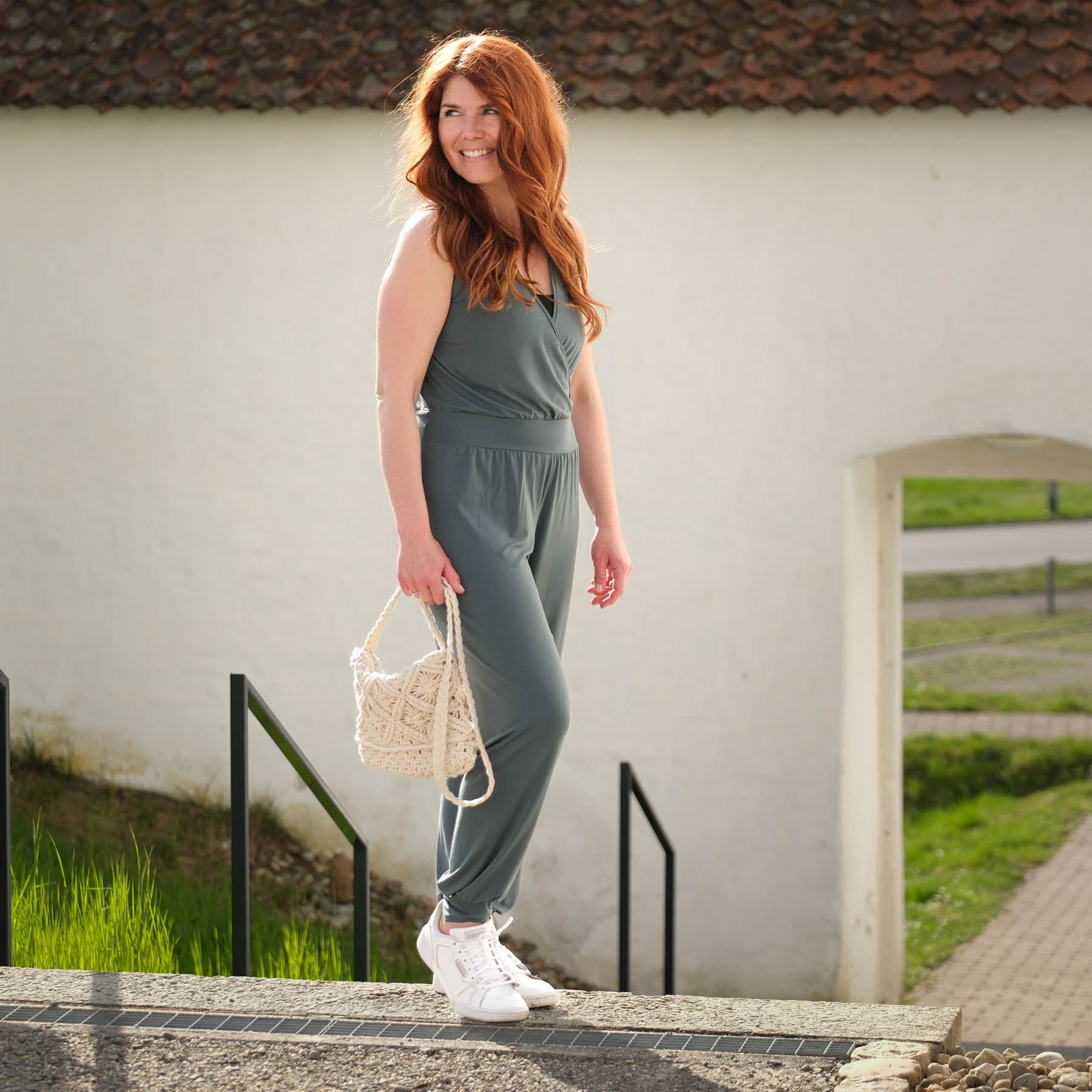 Yoga Jumpsuit in der Schweiz hergestellt smaragd