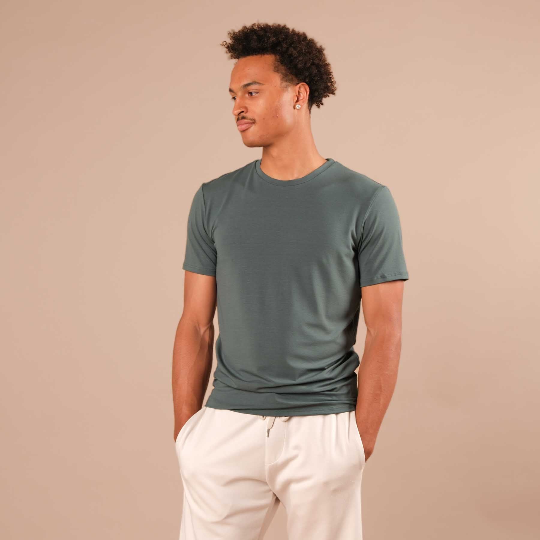 Herren Yoga Shirt Classy kurzarm smaragd