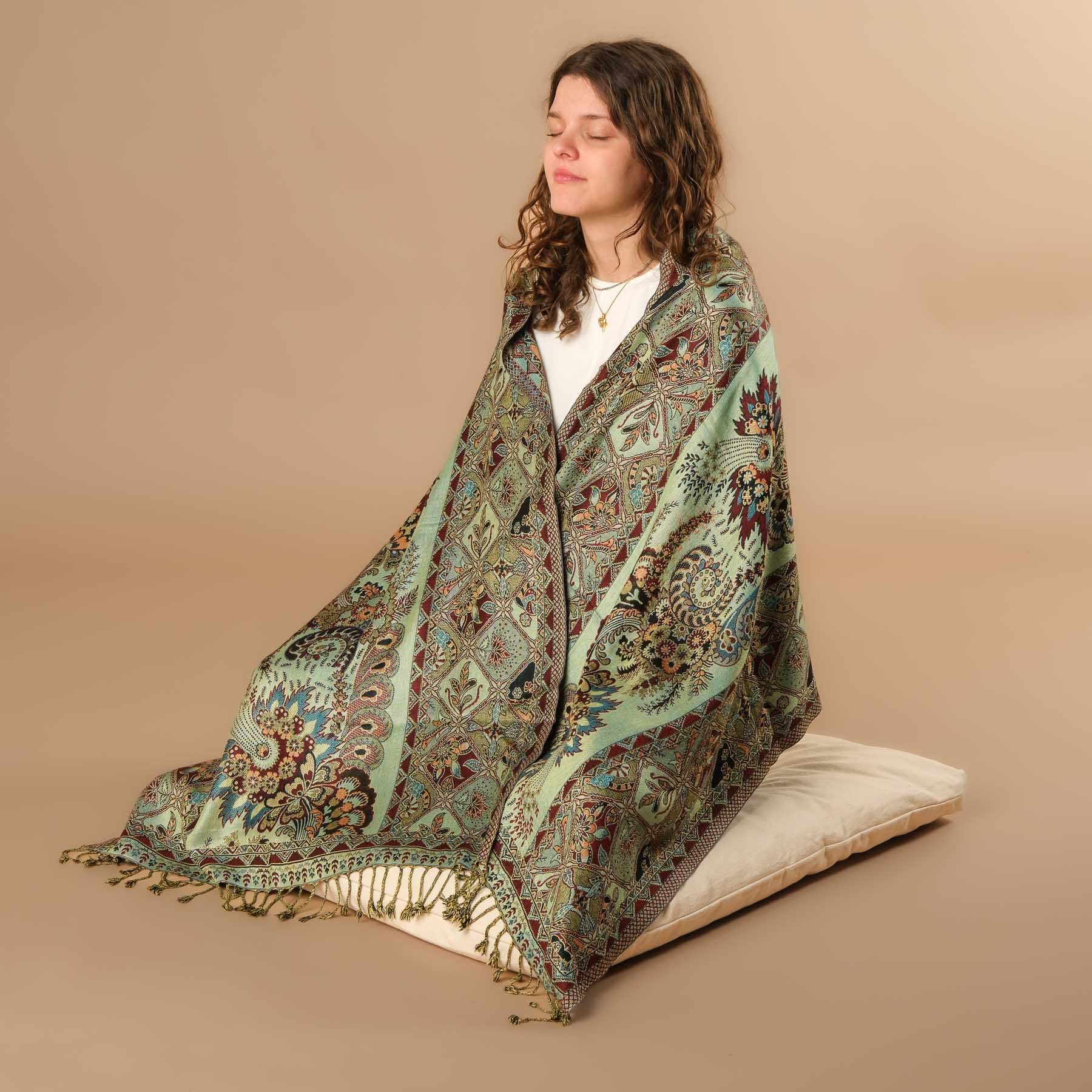 Meditationstuch Schal Viskose Efeu