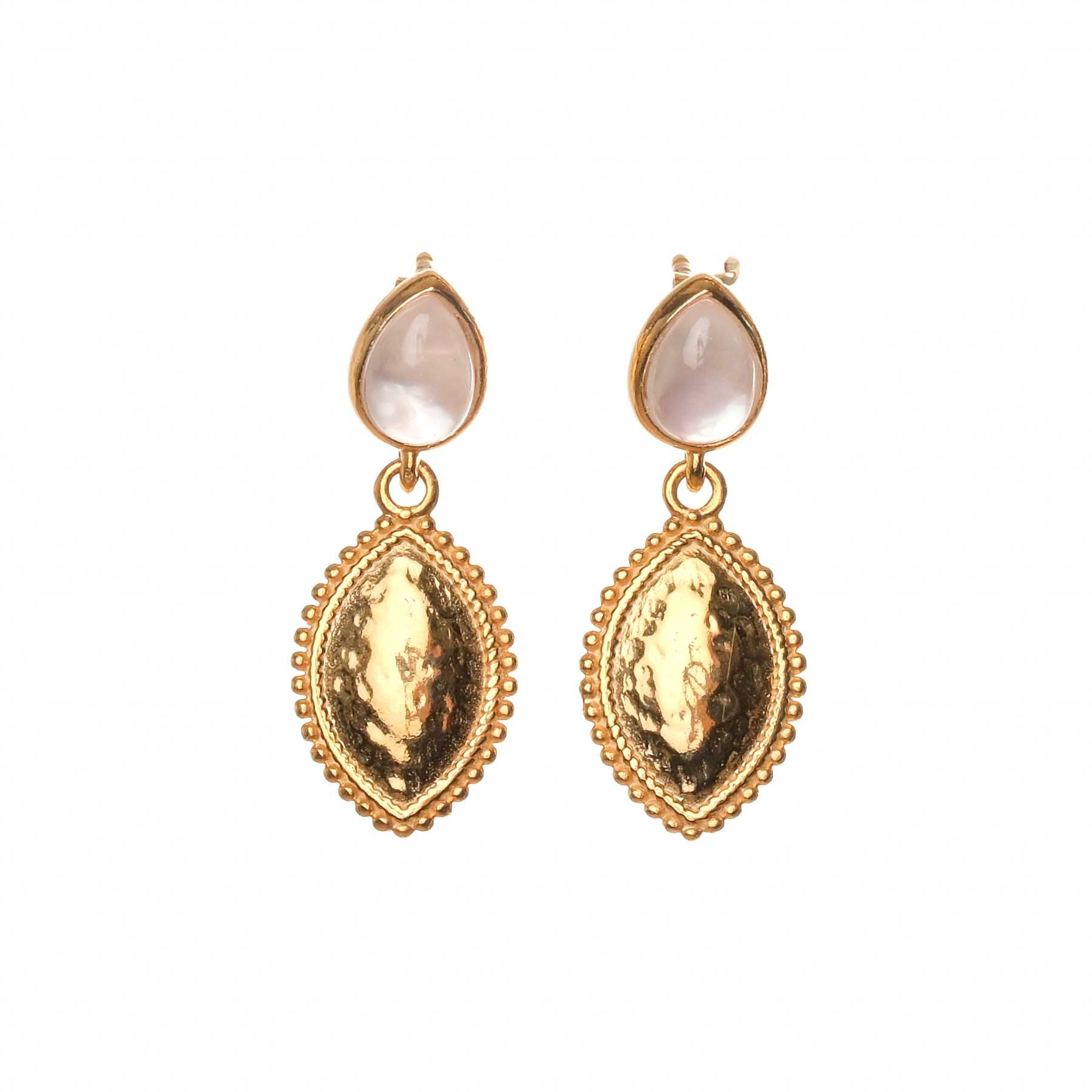 Orecchini Jaipur con cristallo di rocca oro