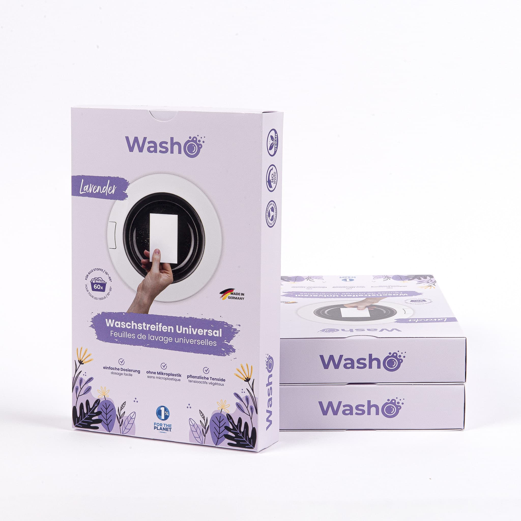 Washo ökologische Waschstreifen Lavendel 3er Set