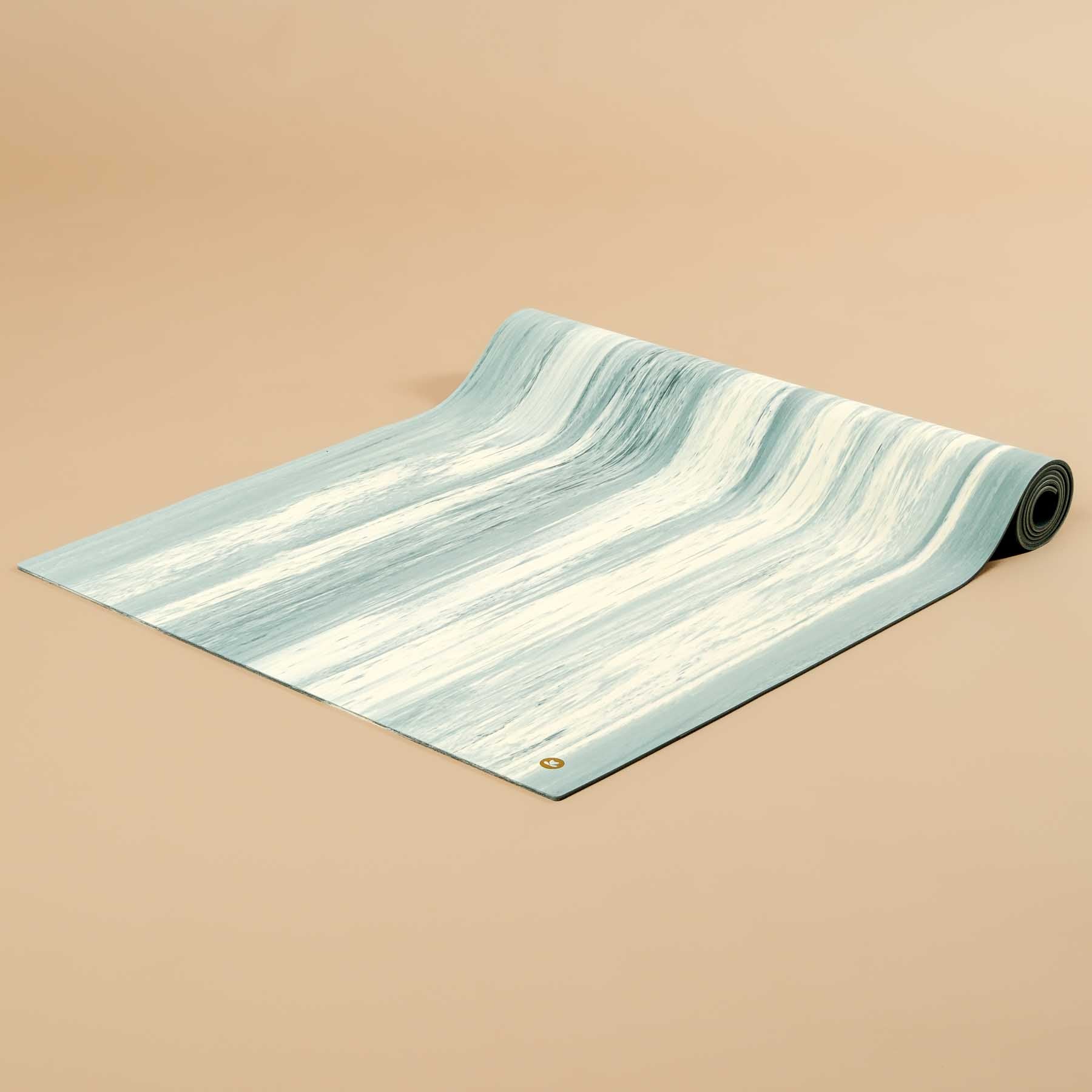 Tappetino da yoga in gomma naturale antiscivolo, blu marmorizzato