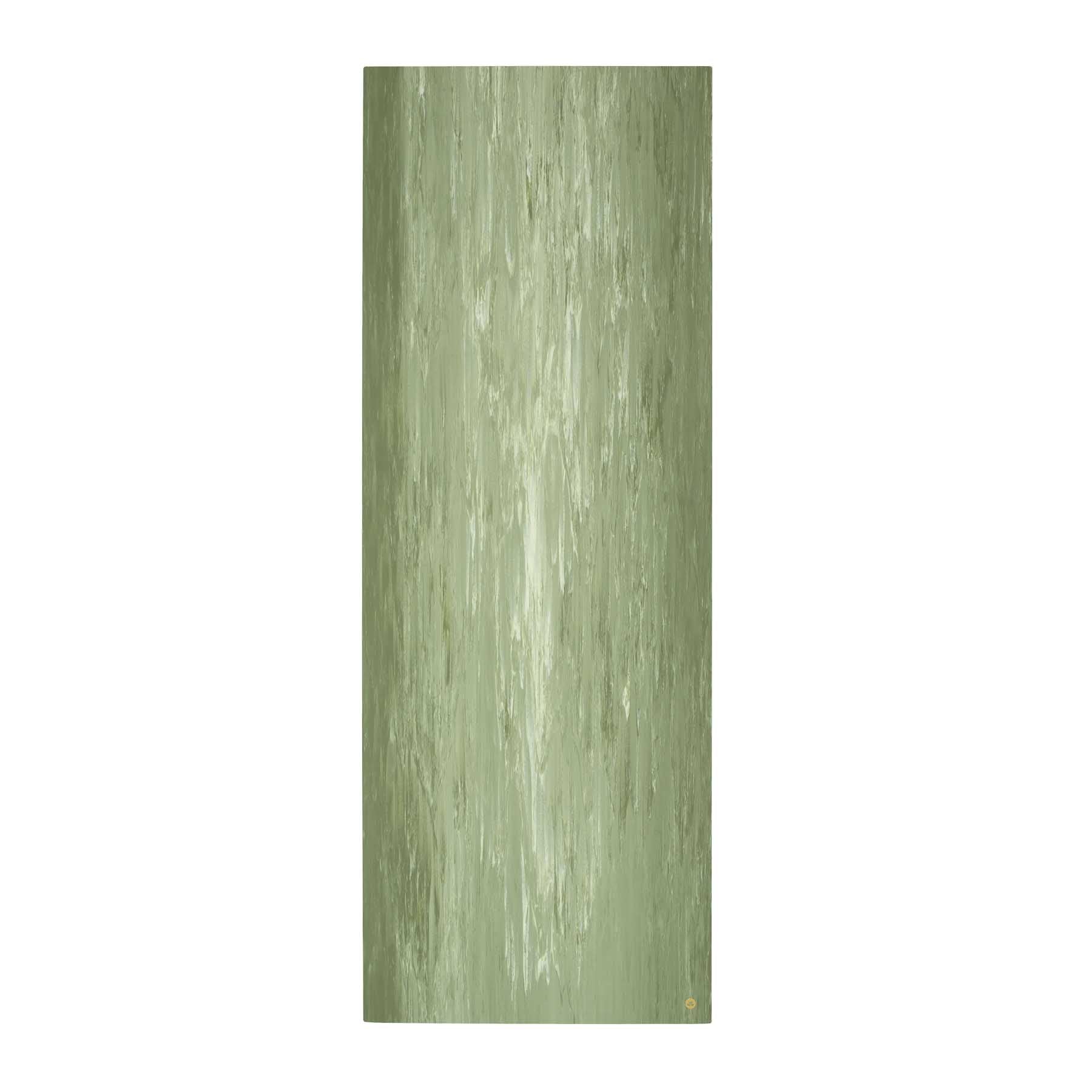 Tappetino da yoga in gomma naturale antiscivolo, effetto marmo, verde oliva