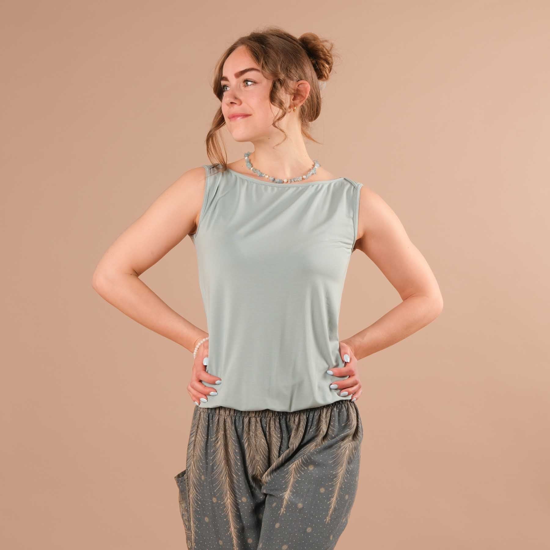 Yoga Bateau Tank Top - Nachhaltig in der Schweiz gemacht green-water
