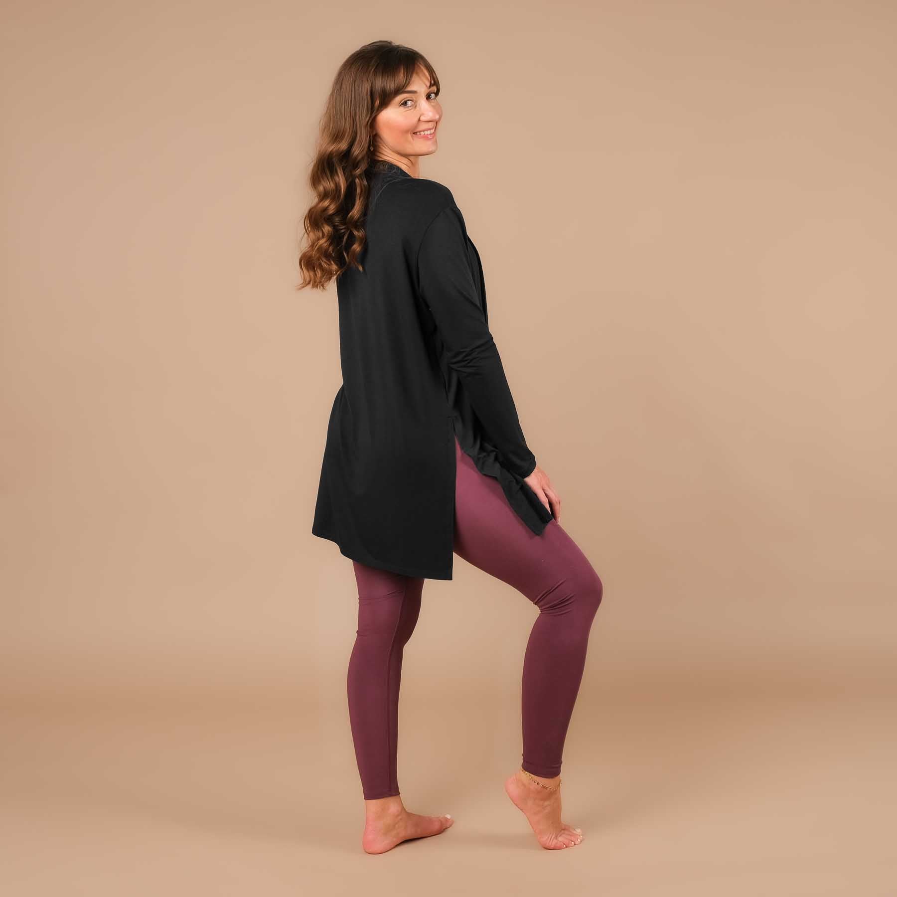 Comfy Yoga Cardigan in der Schweiz hergestellt schwarz