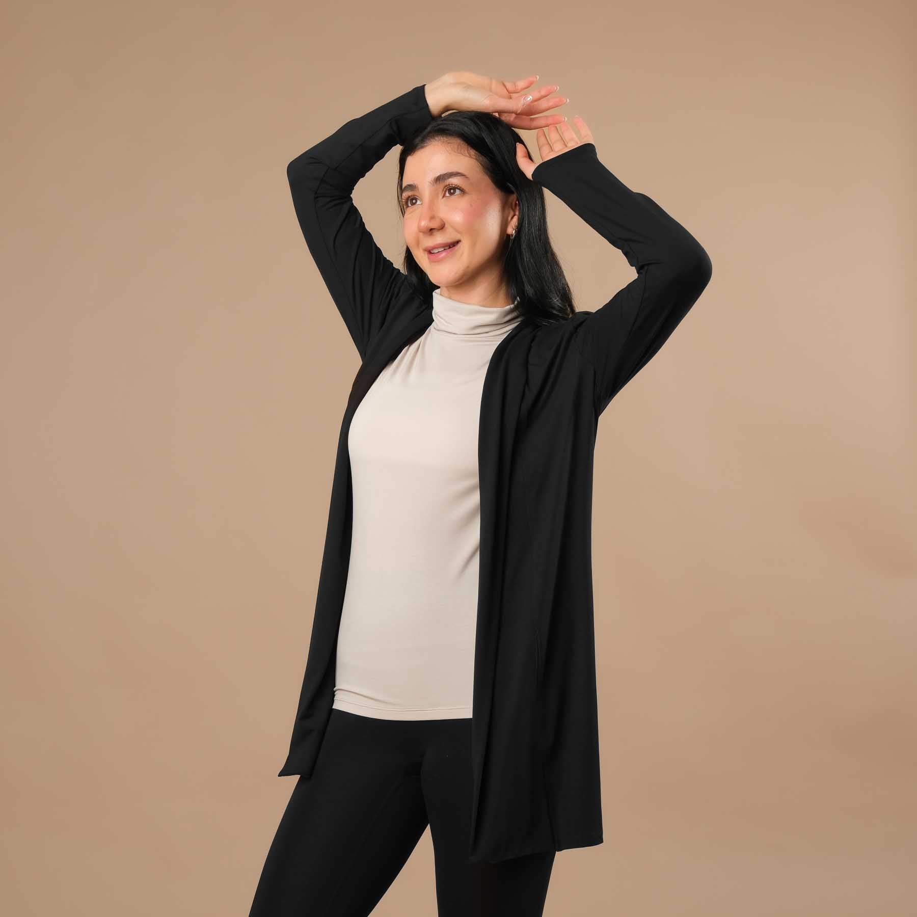 Yoga Turtleneck Kragen Shirt kurzarm sand