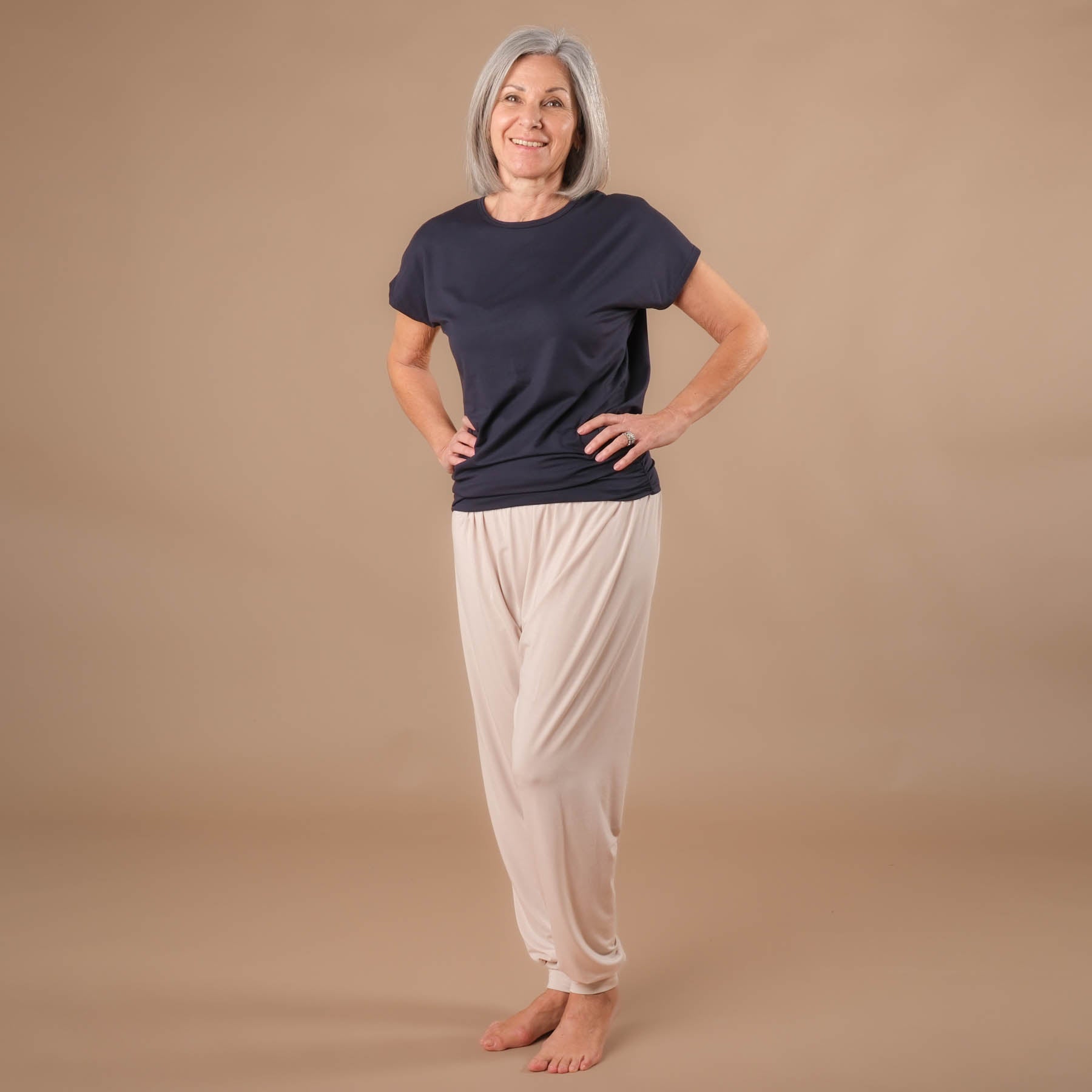 Yoga Shirt Comfy kurzarm nachhaltig in der Schweiz hergestellt navy