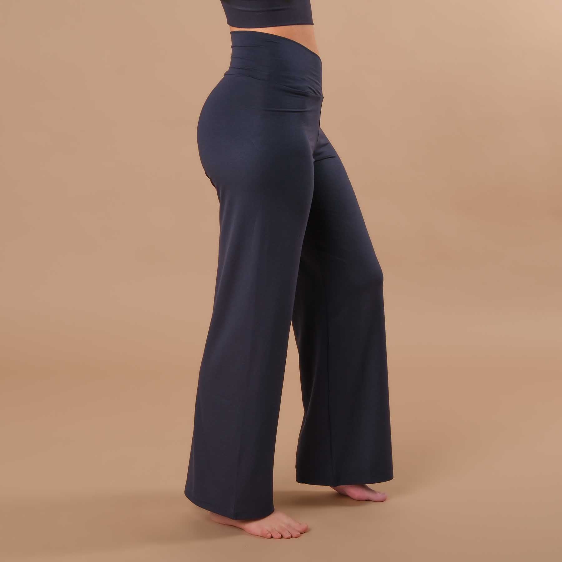 Pantalon de yoga long Yoga Culotte Comfy durable en Tencel bleu marine
