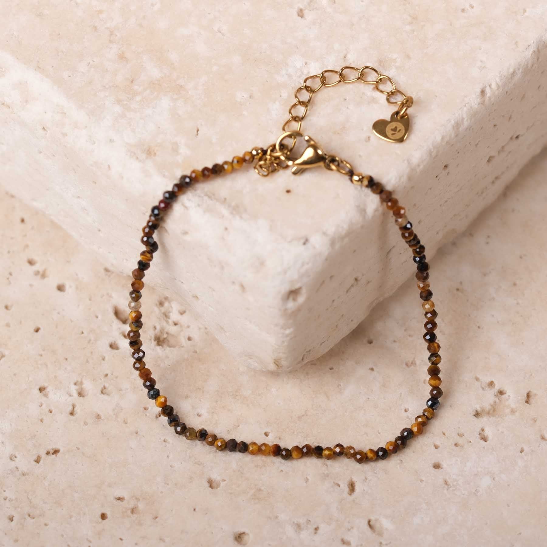 Edelstein Armband Tigerauge 2mm