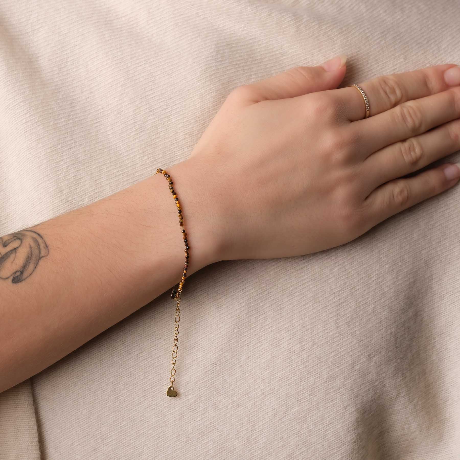 Edelstein Armband Tigerauge 2mm