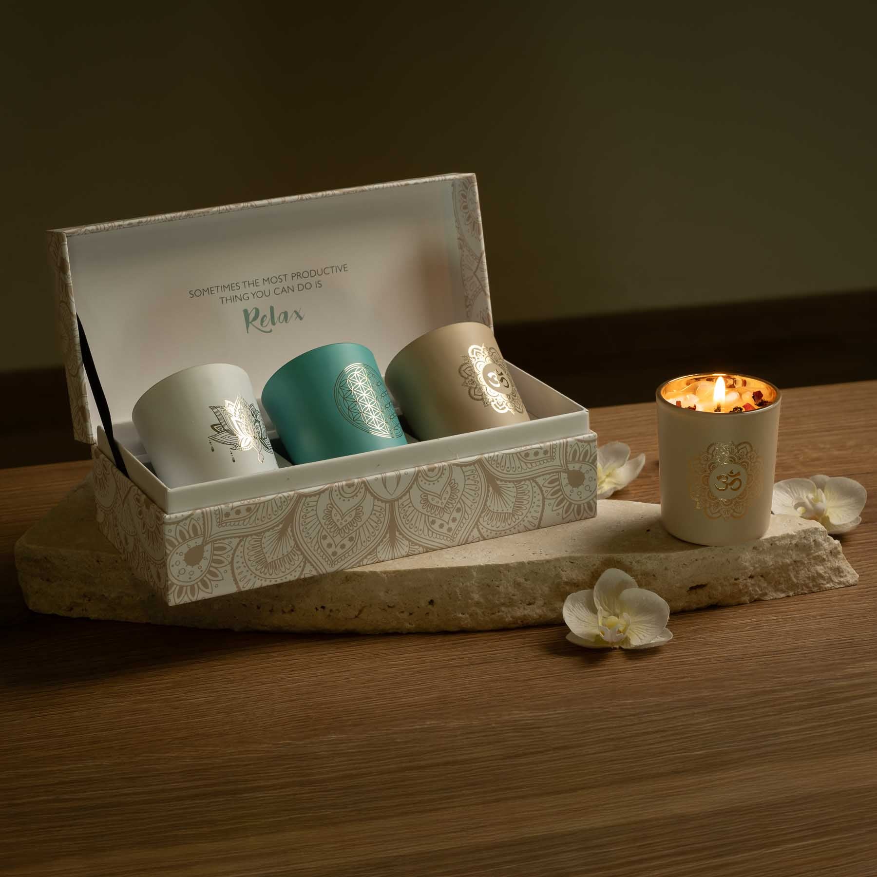 Duftkerzen 3er Set - Geschenkbox