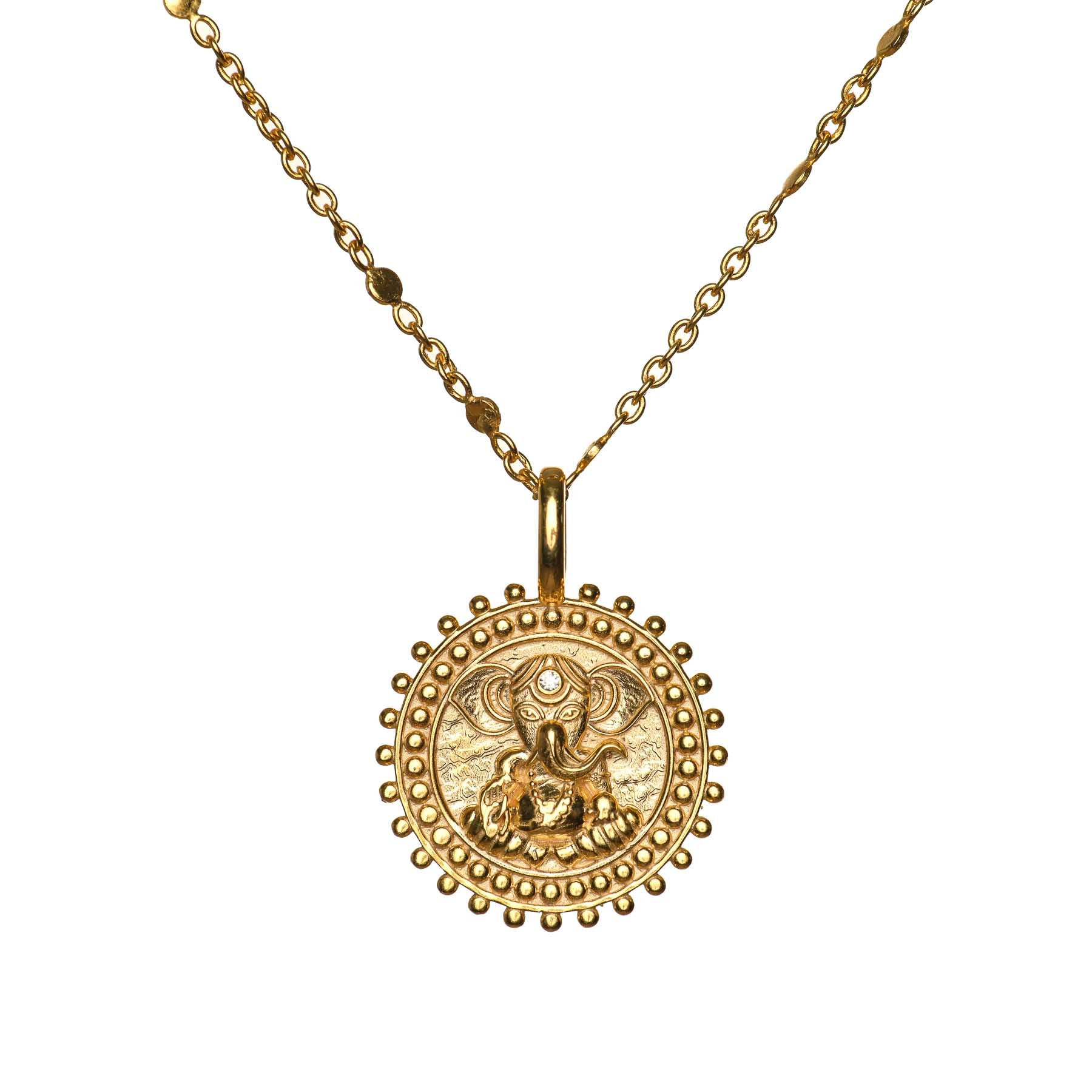 Halskette Ganesh mit Zirkon gold