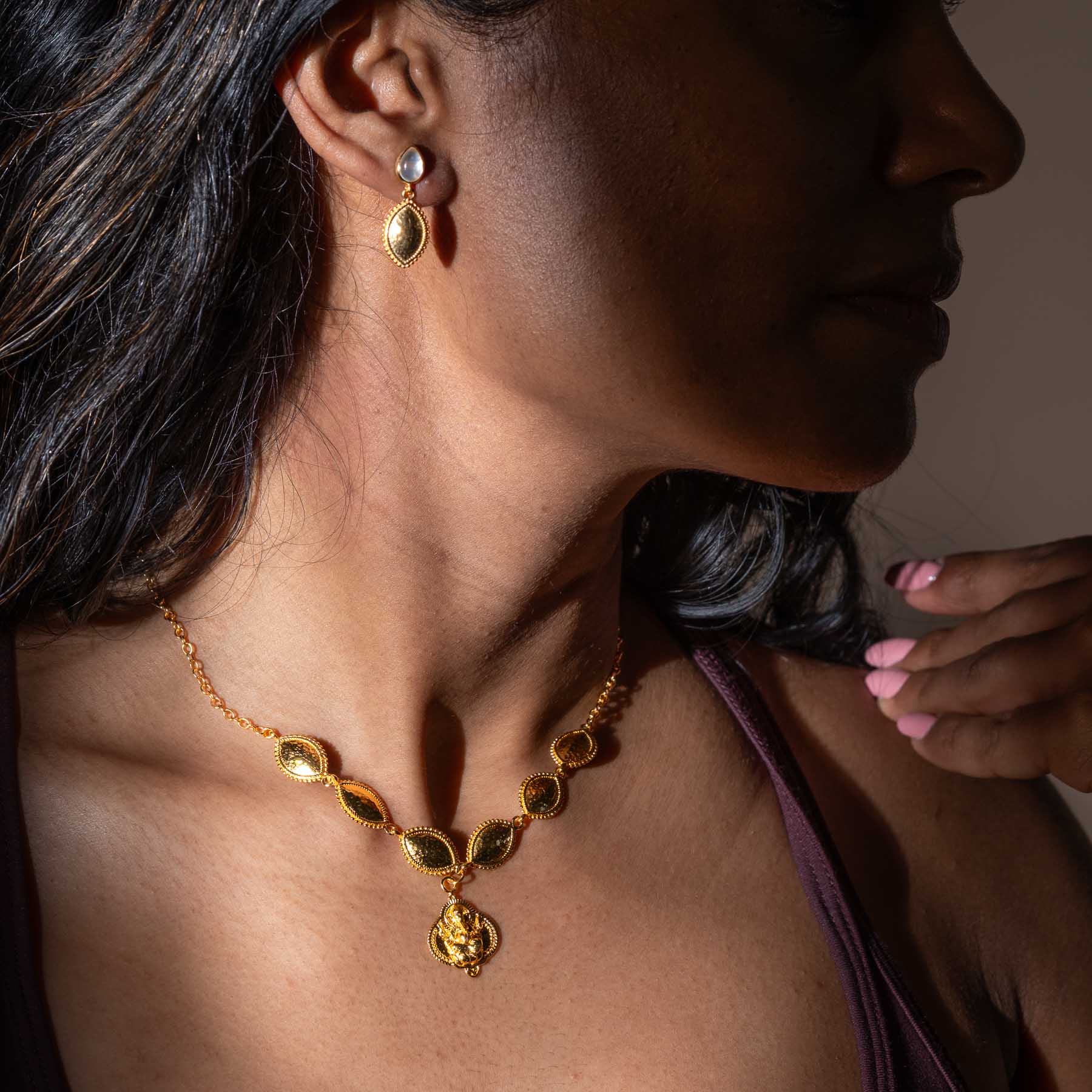 Collana Jaipur con pendente Ganesh oro