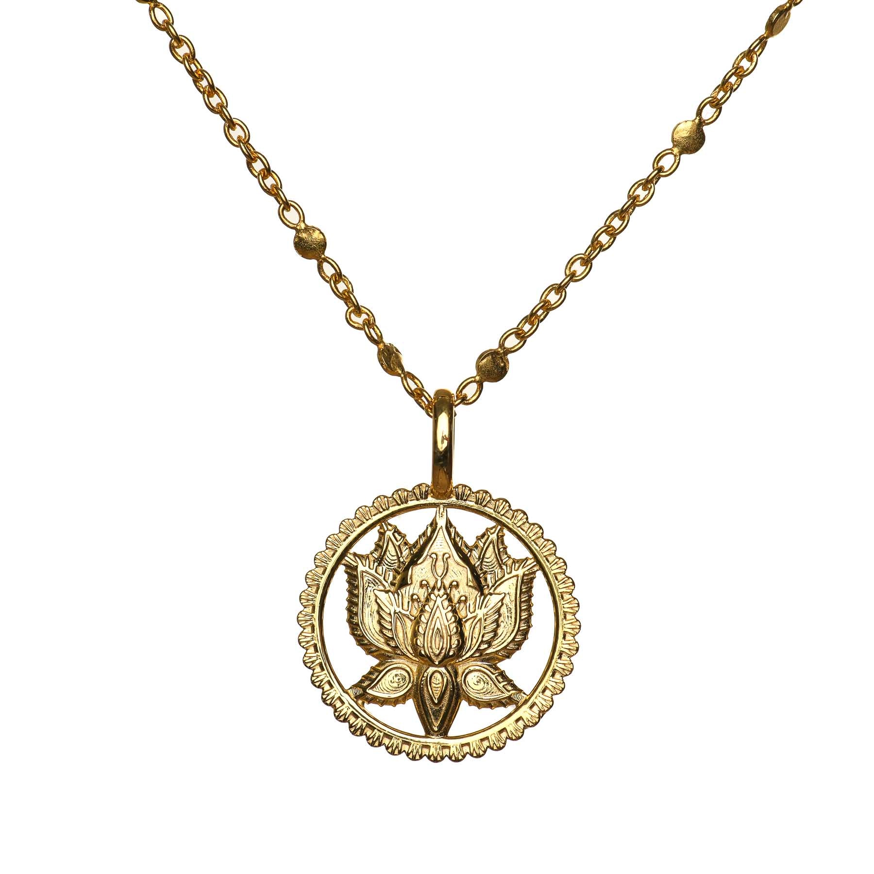 Halskette mit Lotus Anhänger gold