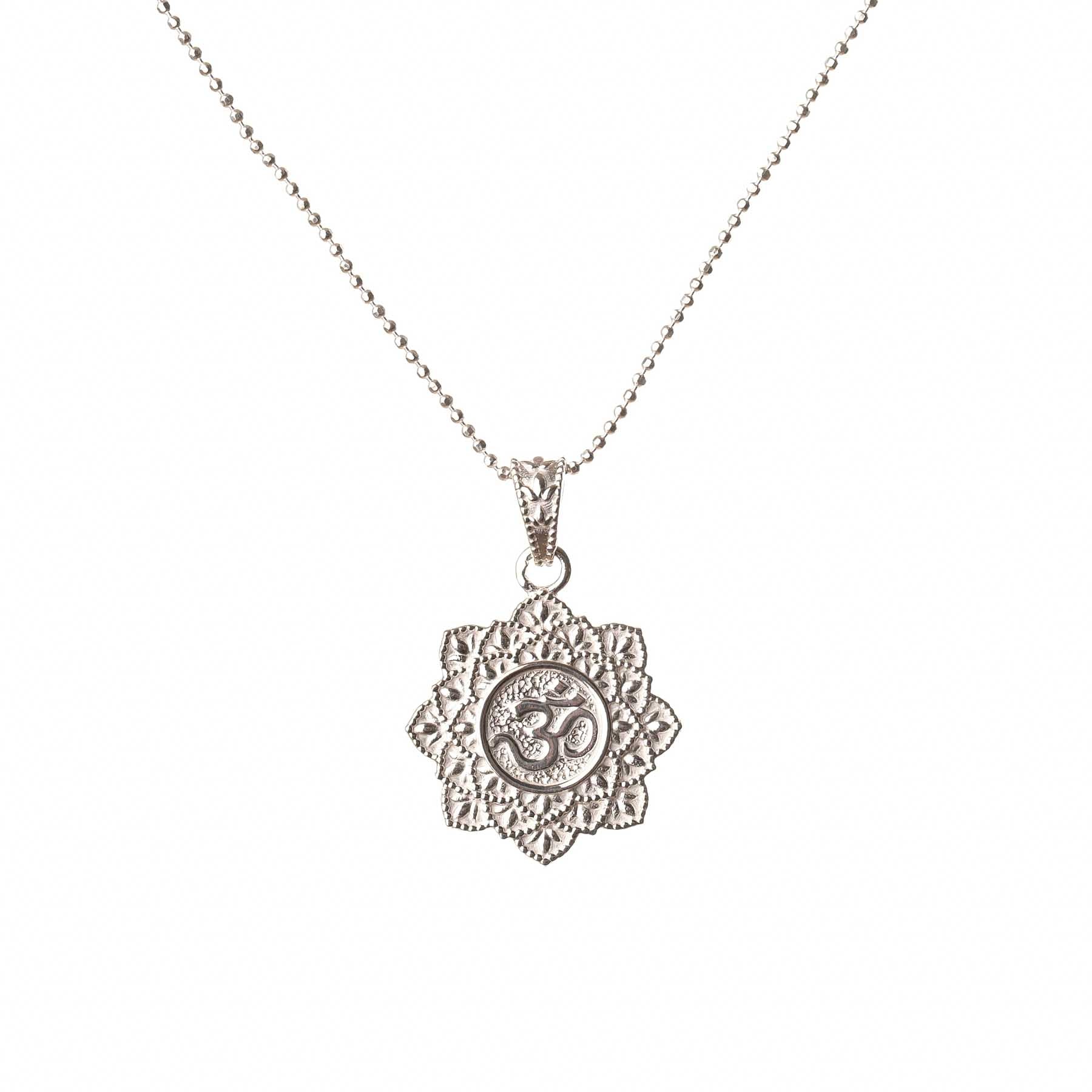 Collier Mandala OM en argent sterling 925