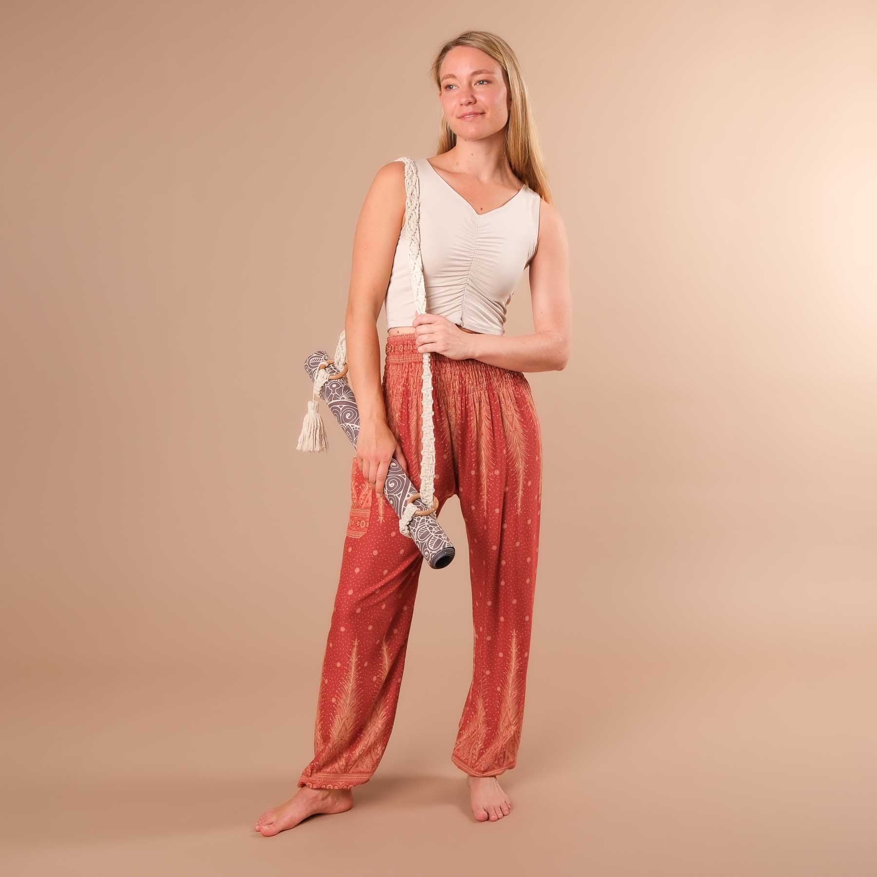 Haremshose, Pluderhose für Yoga und Freizeit Bohemian orange
