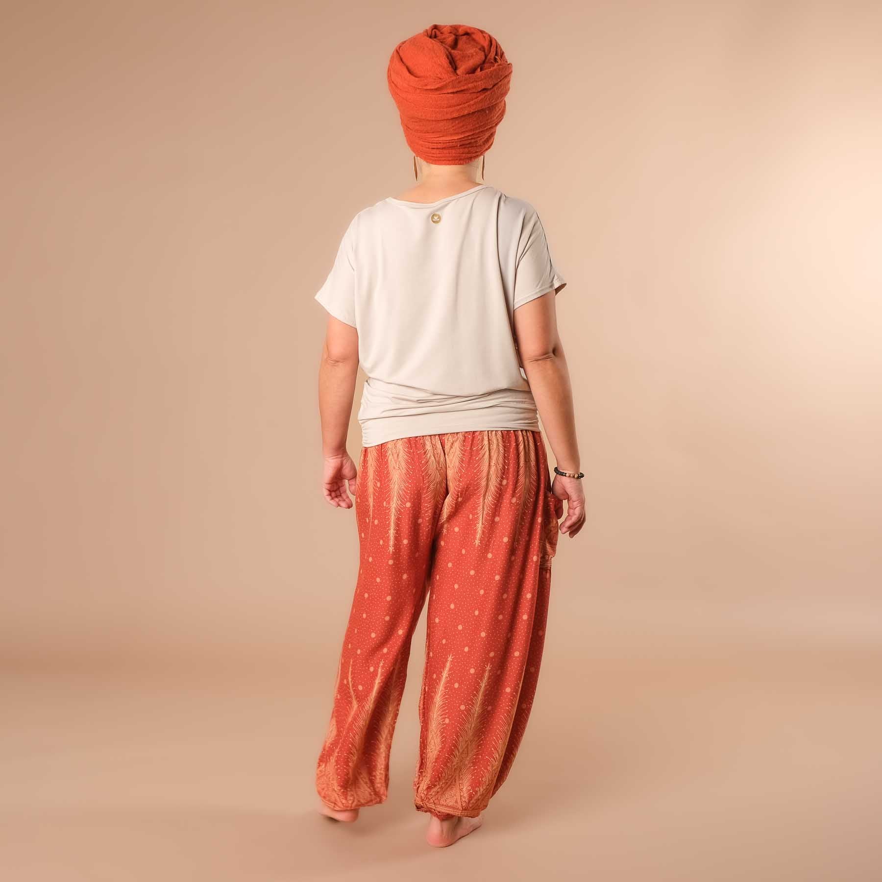 Haremshose, Pluderhose für Yoga und Freizeit Bohemian orange