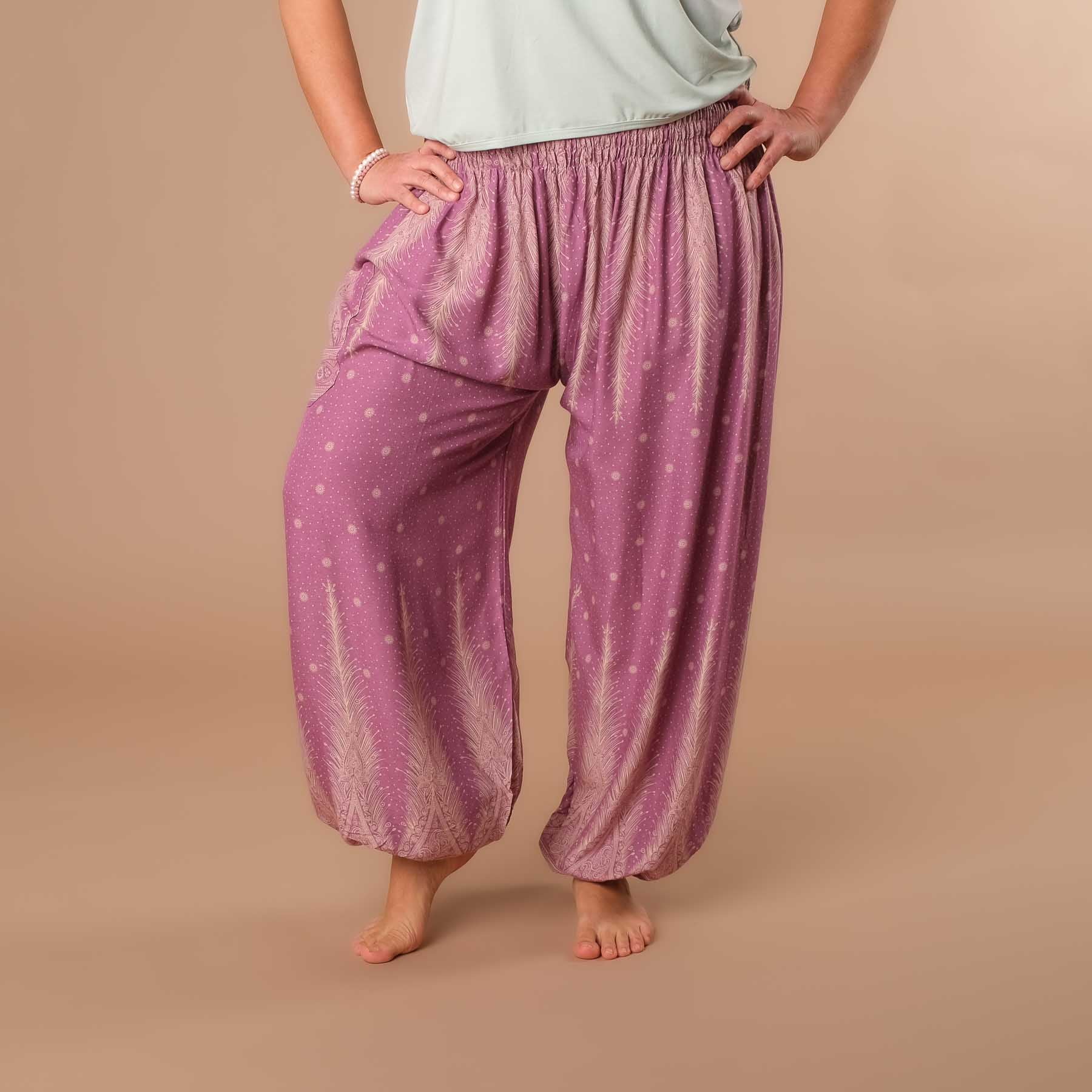 Haremshose, Pluderhose für Yoga und Freizeit Bohemian lila