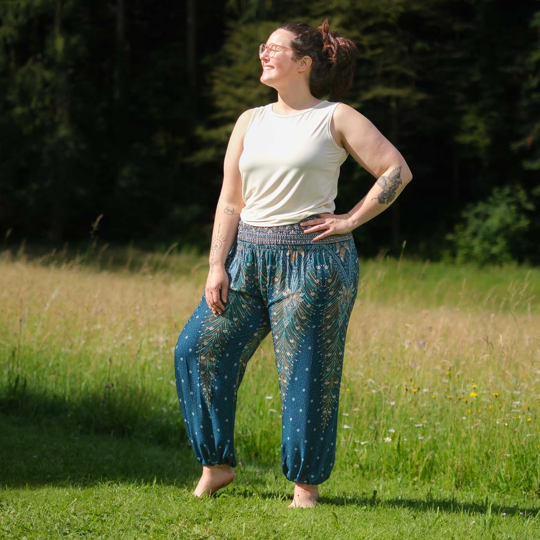 Yoga Haremshose Feather türkis