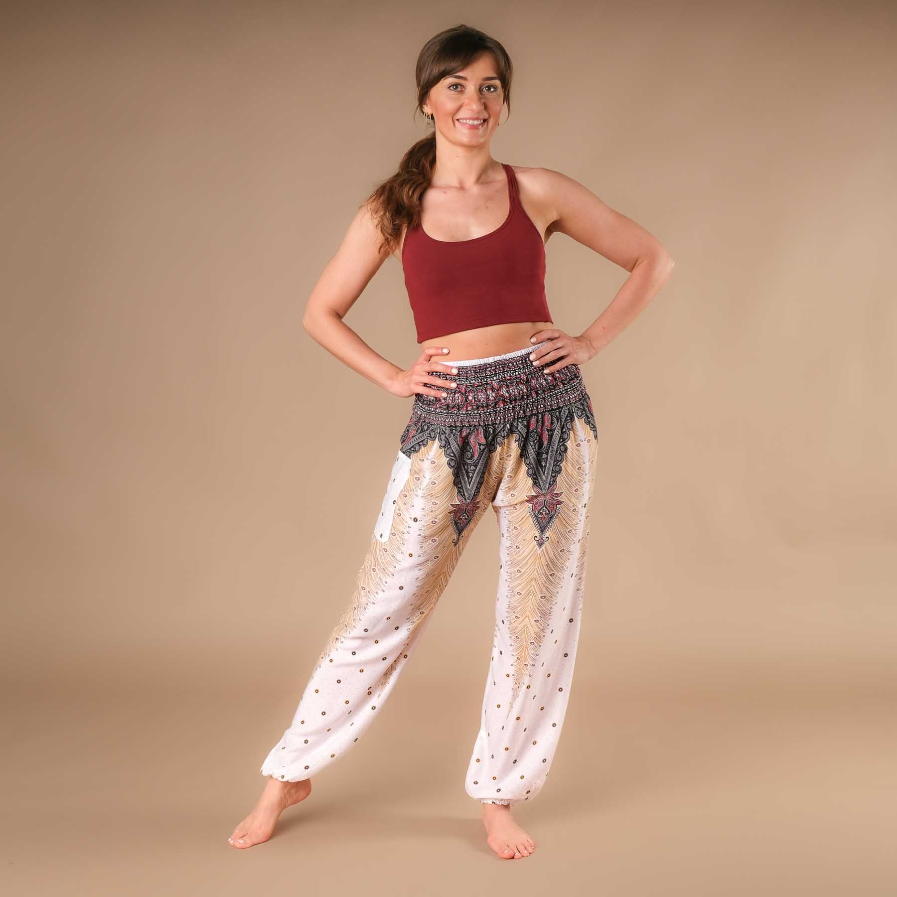 Yoga Haremshose Feather weiss