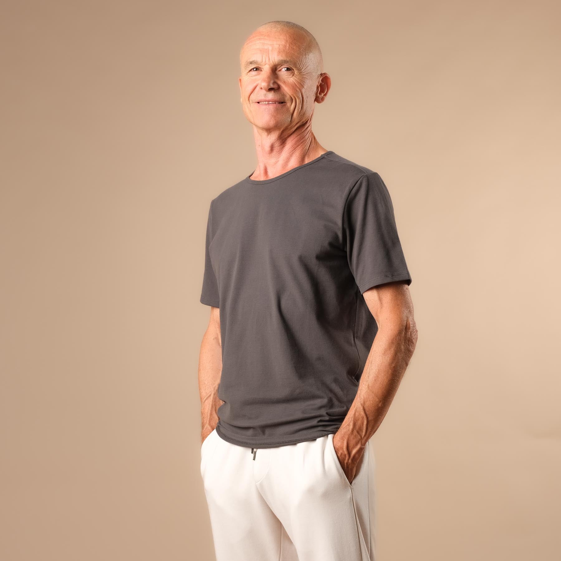 Herren Yoga Shirt Sunny kurzarm anthrazit