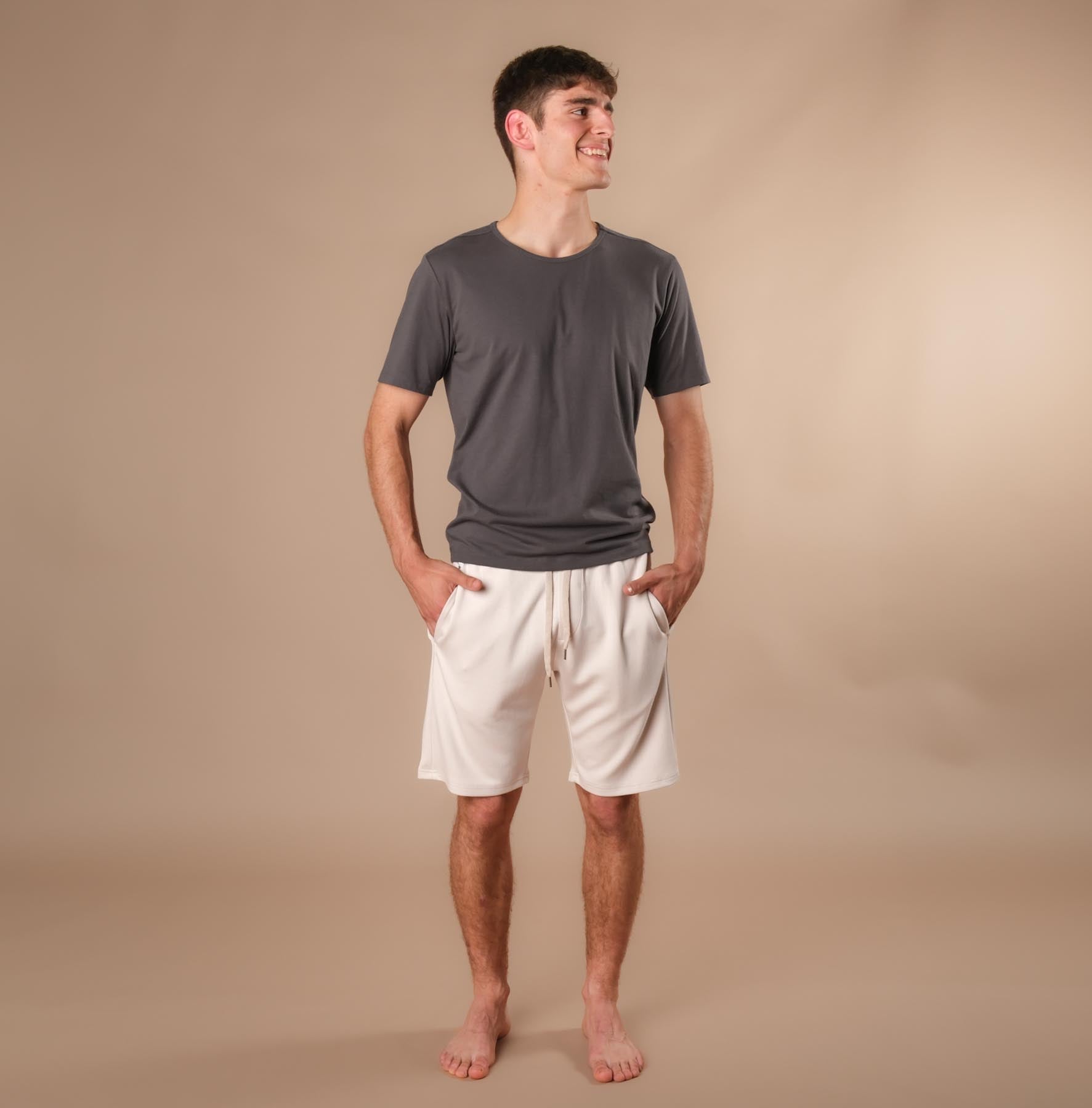 Herren Yoga Shirt Sunny kurzarm anthrazit