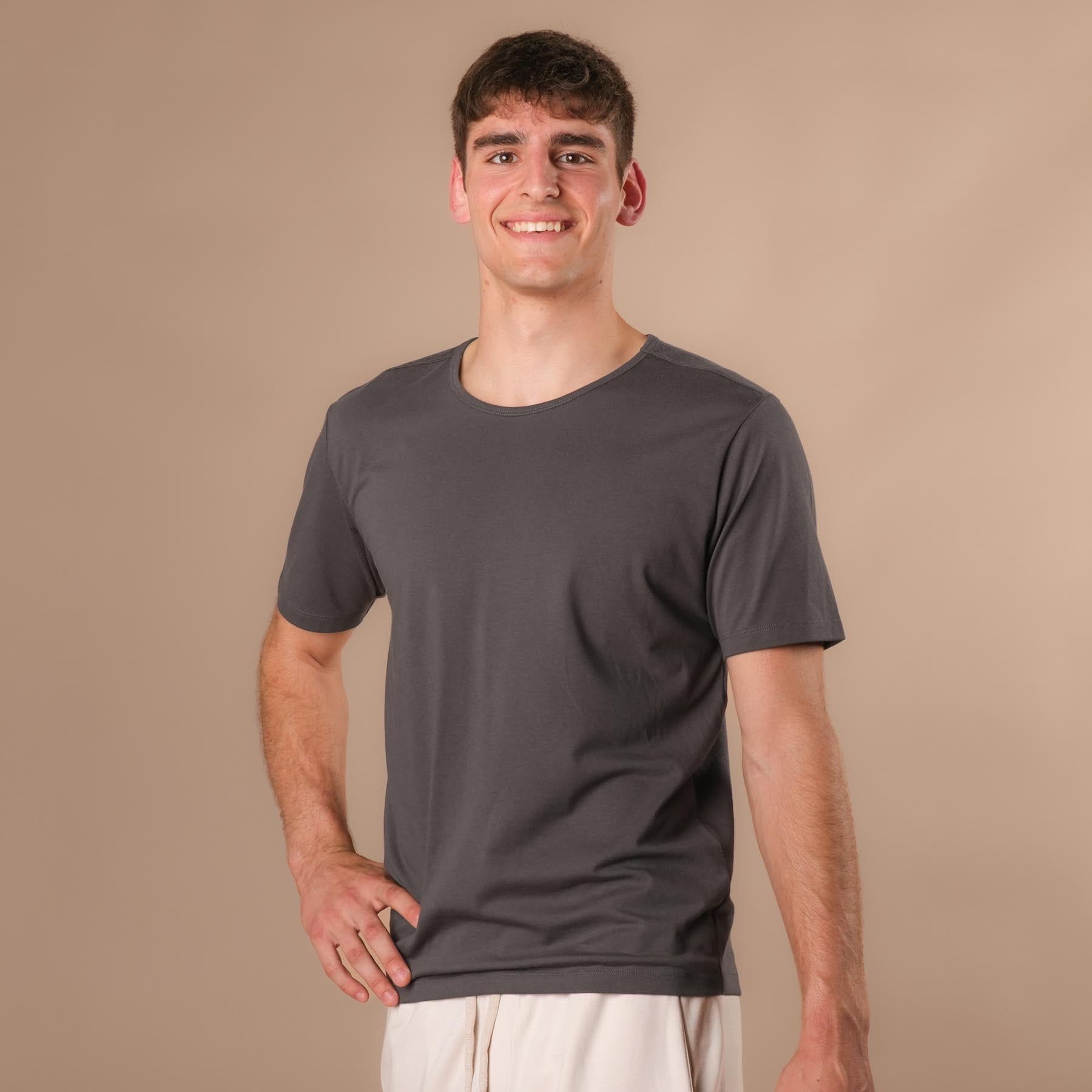 Herren Yoga Shirt Sunny kurzarm anthrazit