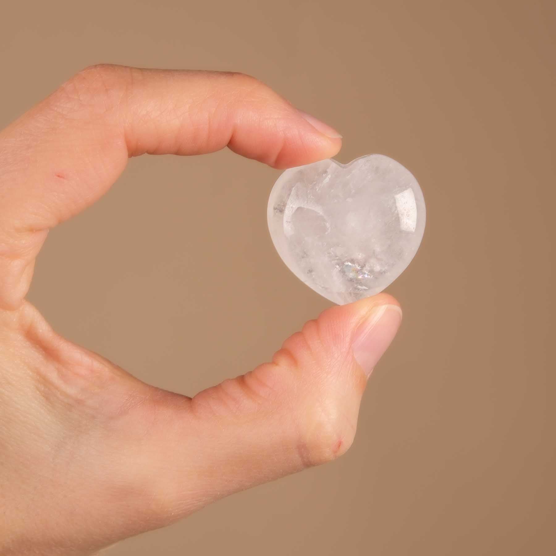 Edelstein Herz Handschmeichler Bergkristall (transparent)