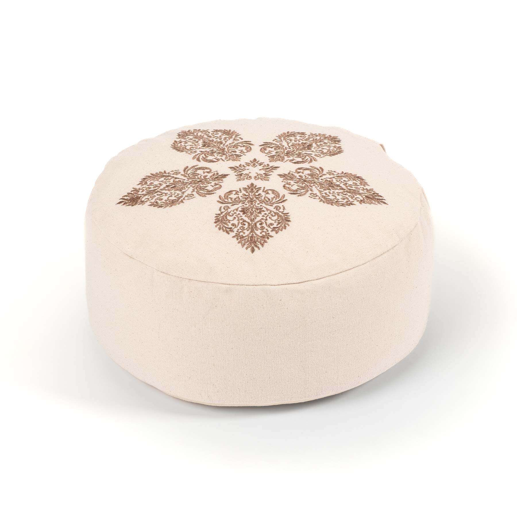 Meditationskissen rund Fleur-de-Lys braun