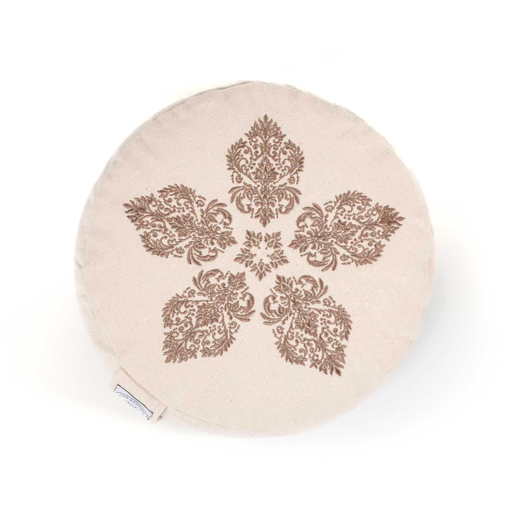 Meditationskissen rund Fleur-de-Lys braun