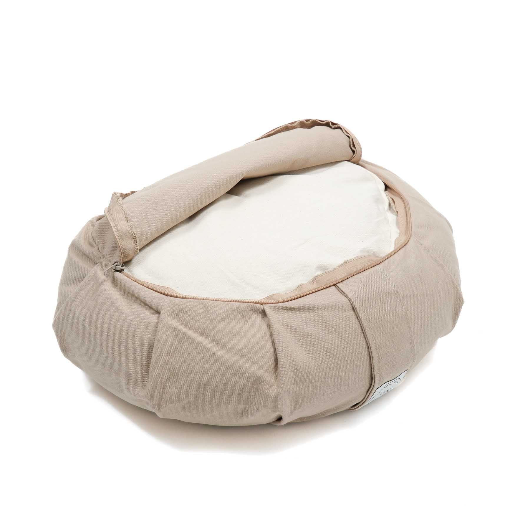 Meditationskissen Halbmond Zafu uni sand