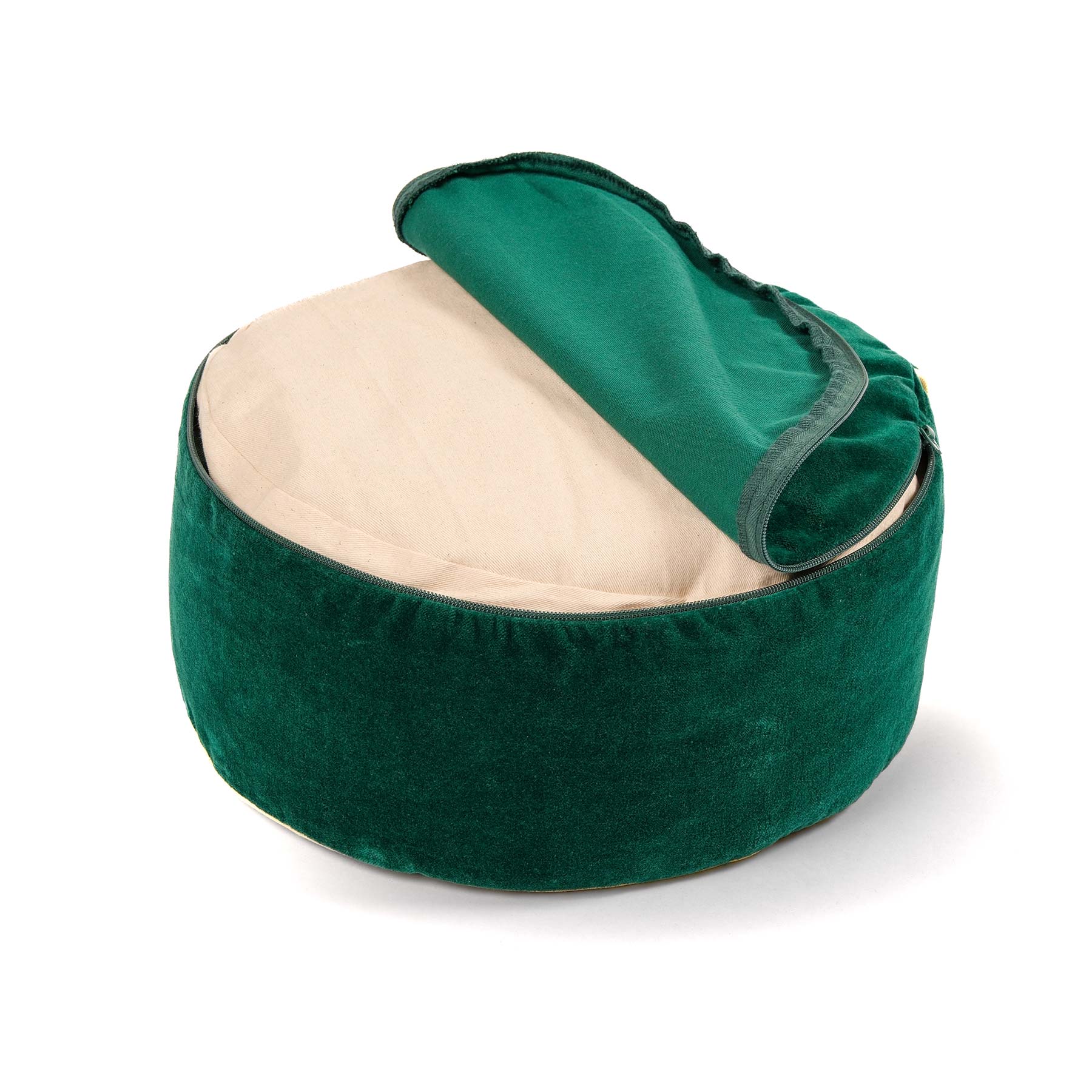 Meditationskissen Samt rund uni irish-green