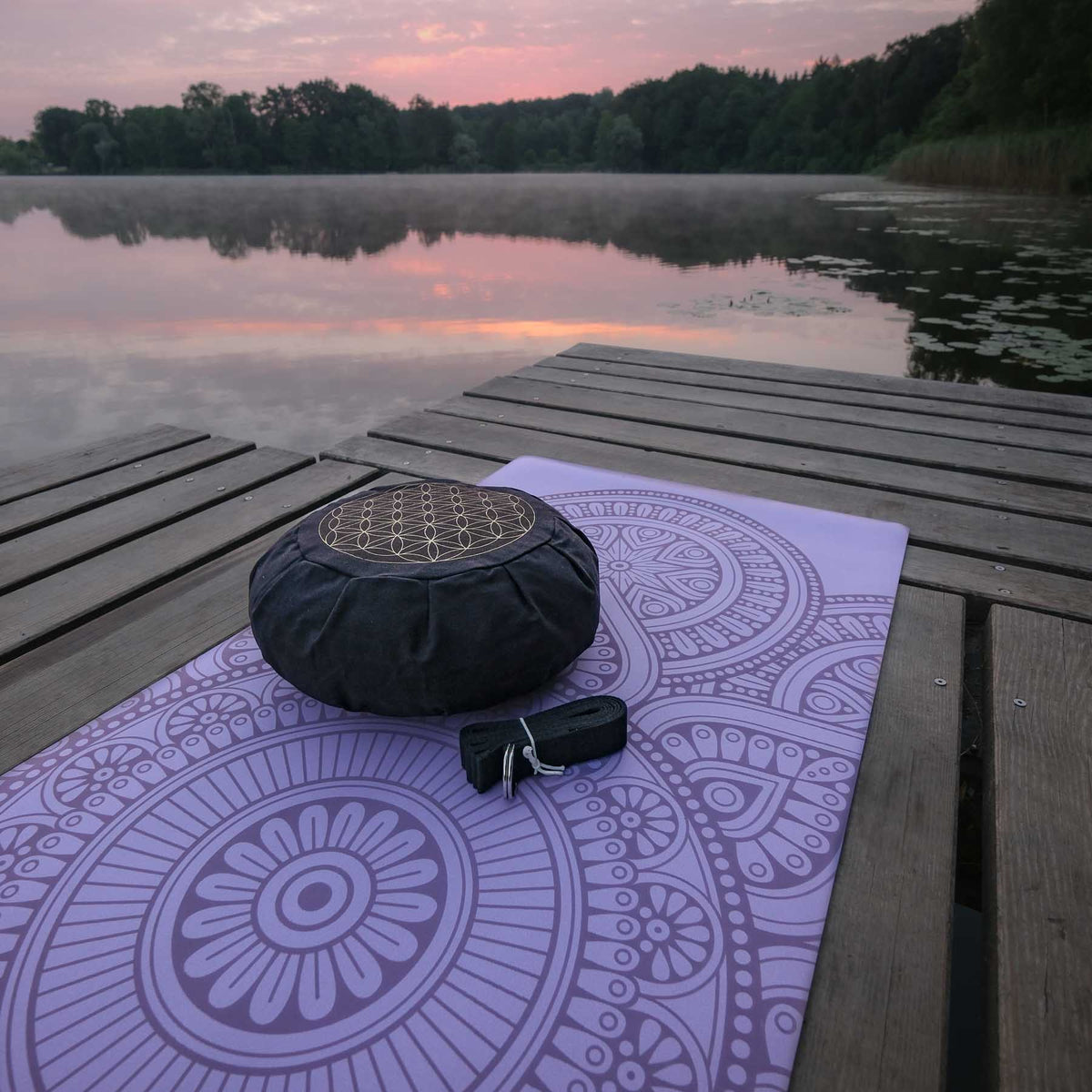 Meditationskissen Zafu blume des Lebens navy