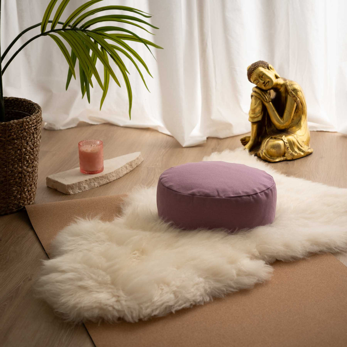Meditationskissen rund uni SMALL zum Reisen lavendel