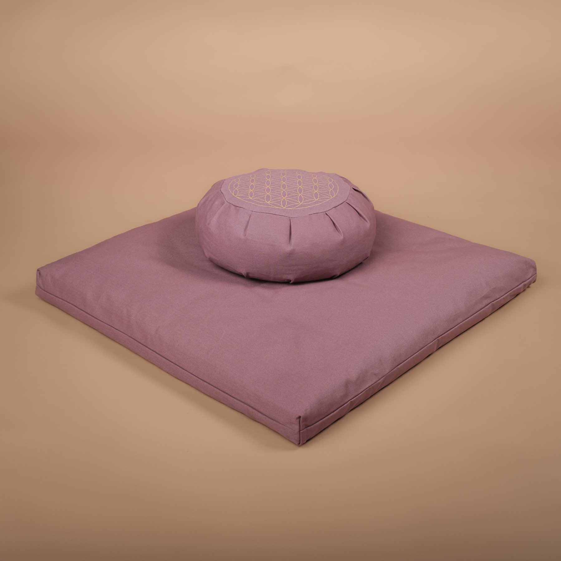 Meditationsmatte Zabuton Meditationsunterlage Baumwolle lavendel
