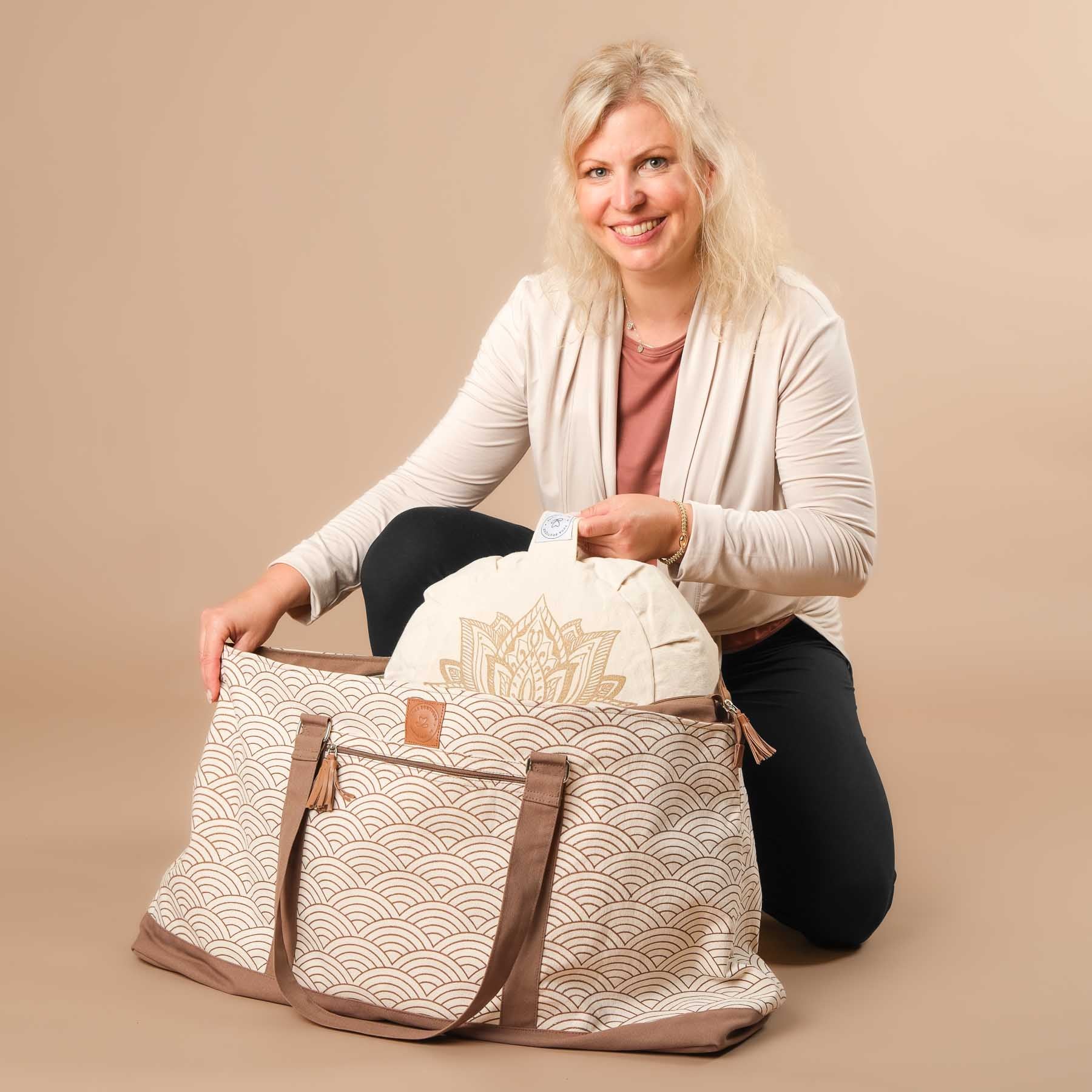 Yoga Tasche gross - Reisetasche Waves brown-earth