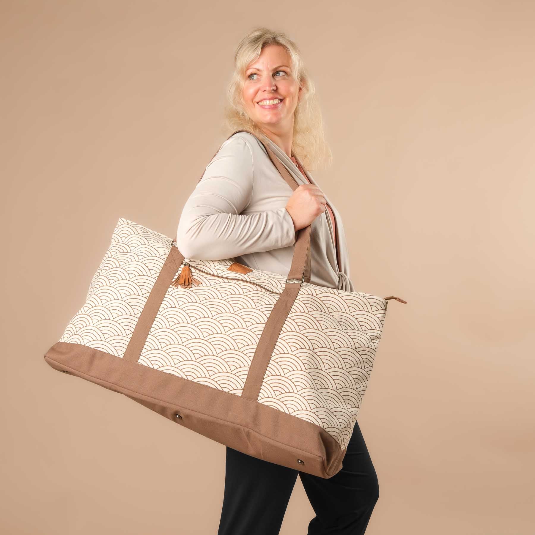 Yoga Tasche gross - Reisetasche Waves brown-earth