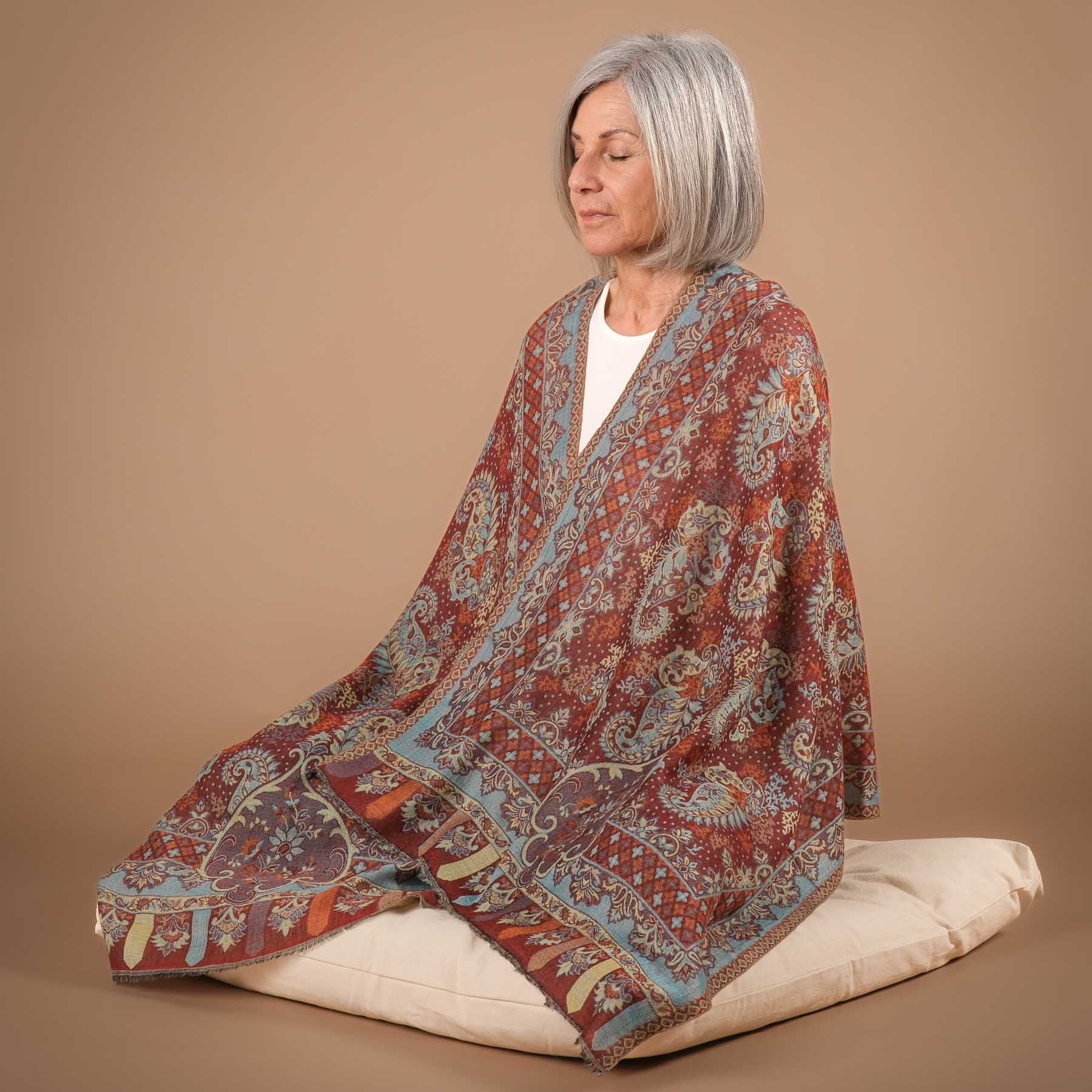 Meditationstuch Schal Feinwolle Lissabon