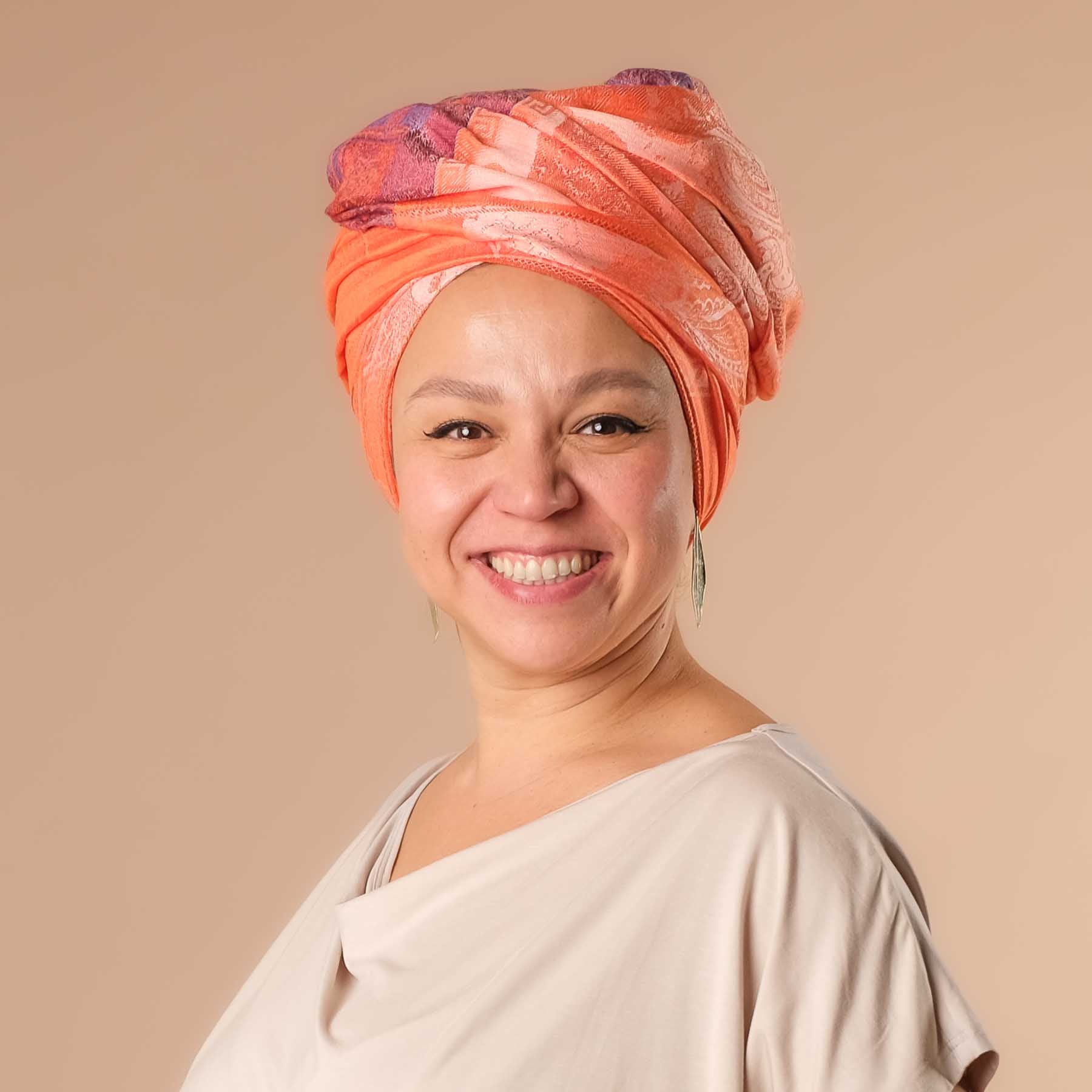 Meditationstuch Schal Ganesh orange