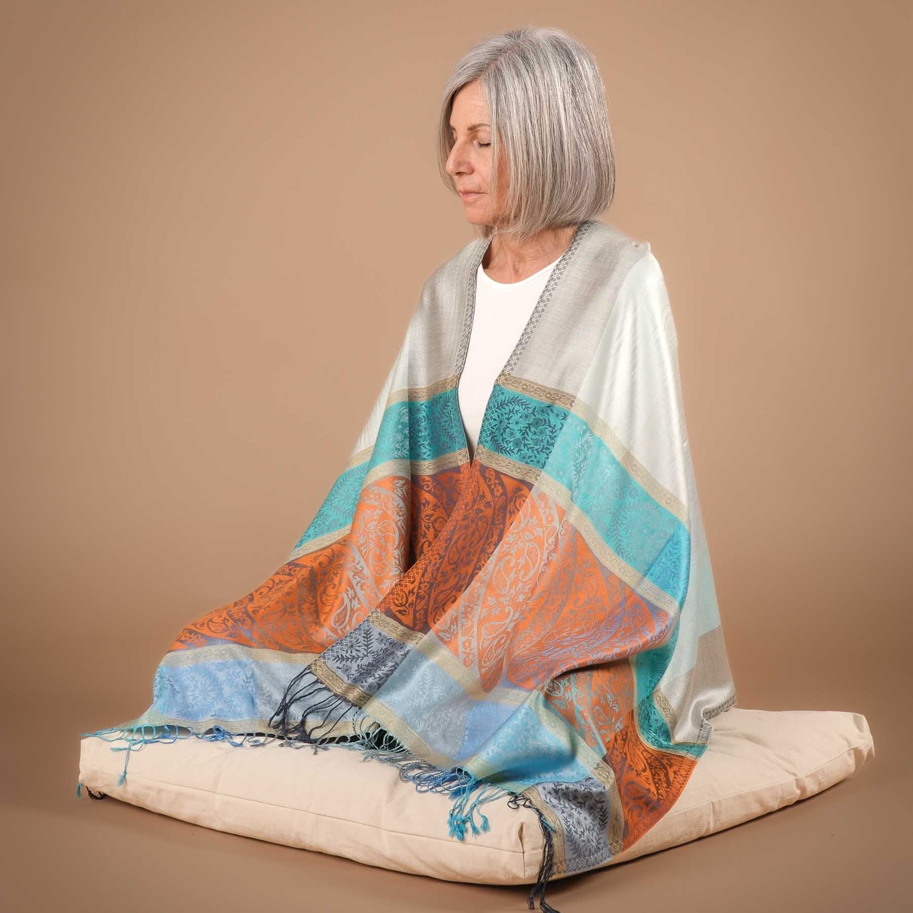Meditationstuch Schal Seide Sunny