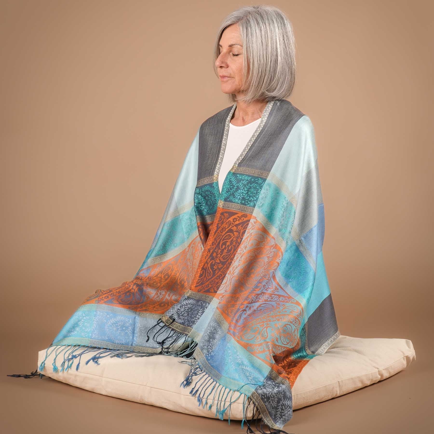 Meditationstuch Schal Seide Sunny