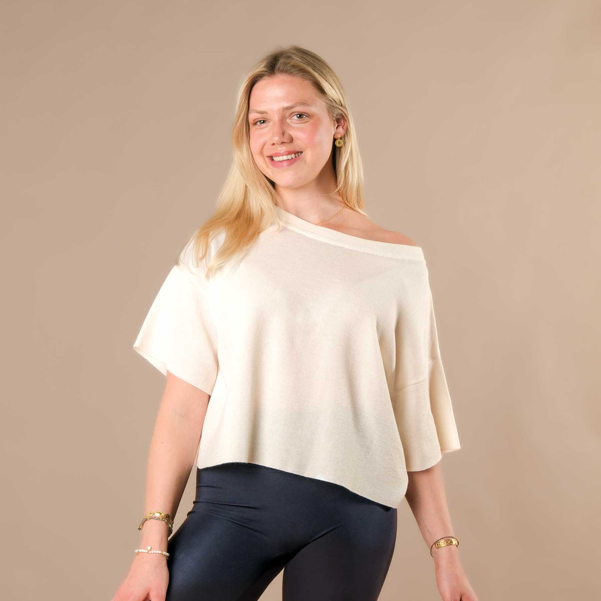 Boxy T-Shirt 100% Merino Swiss made off white