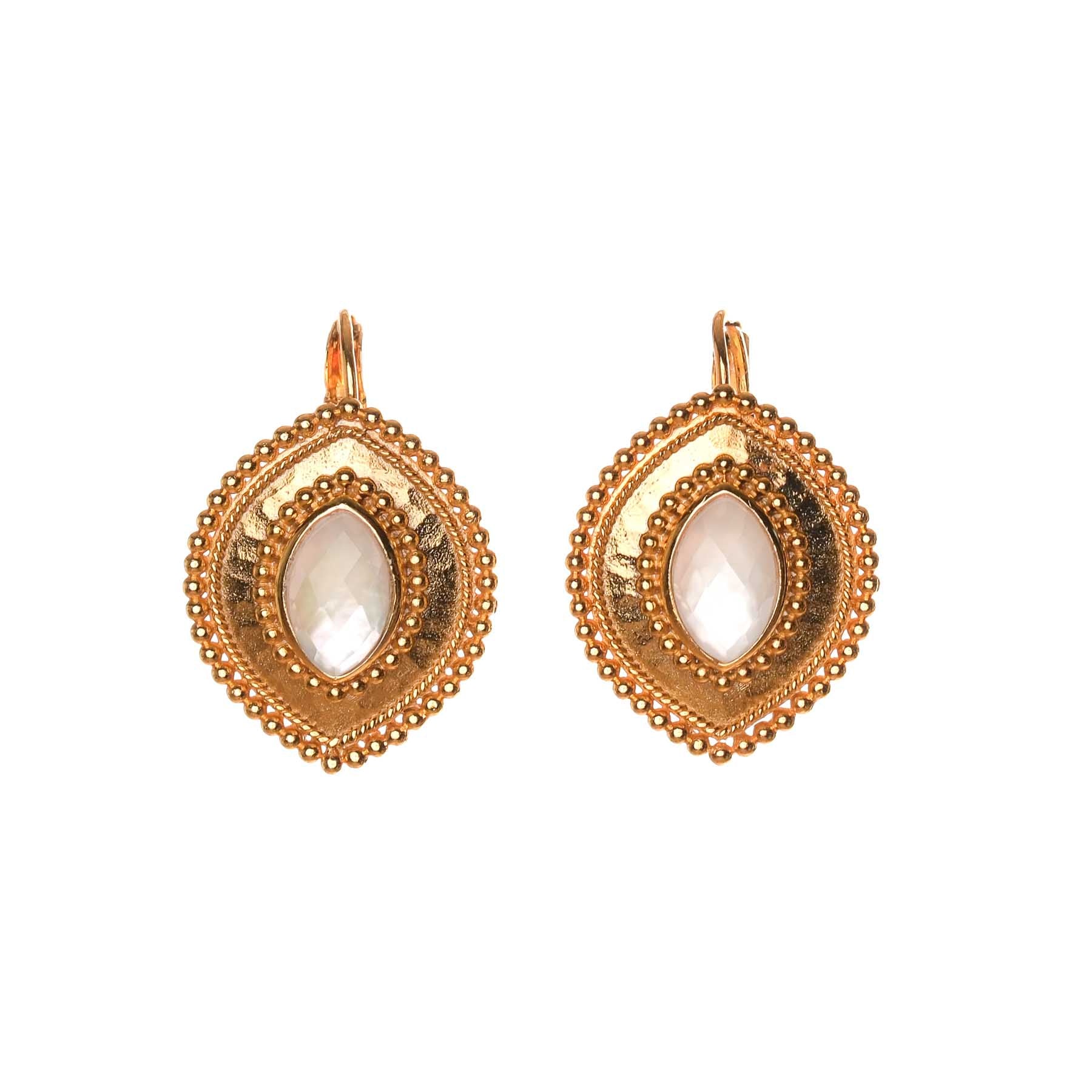 Orecchini Devi con cristallo di rocca oro