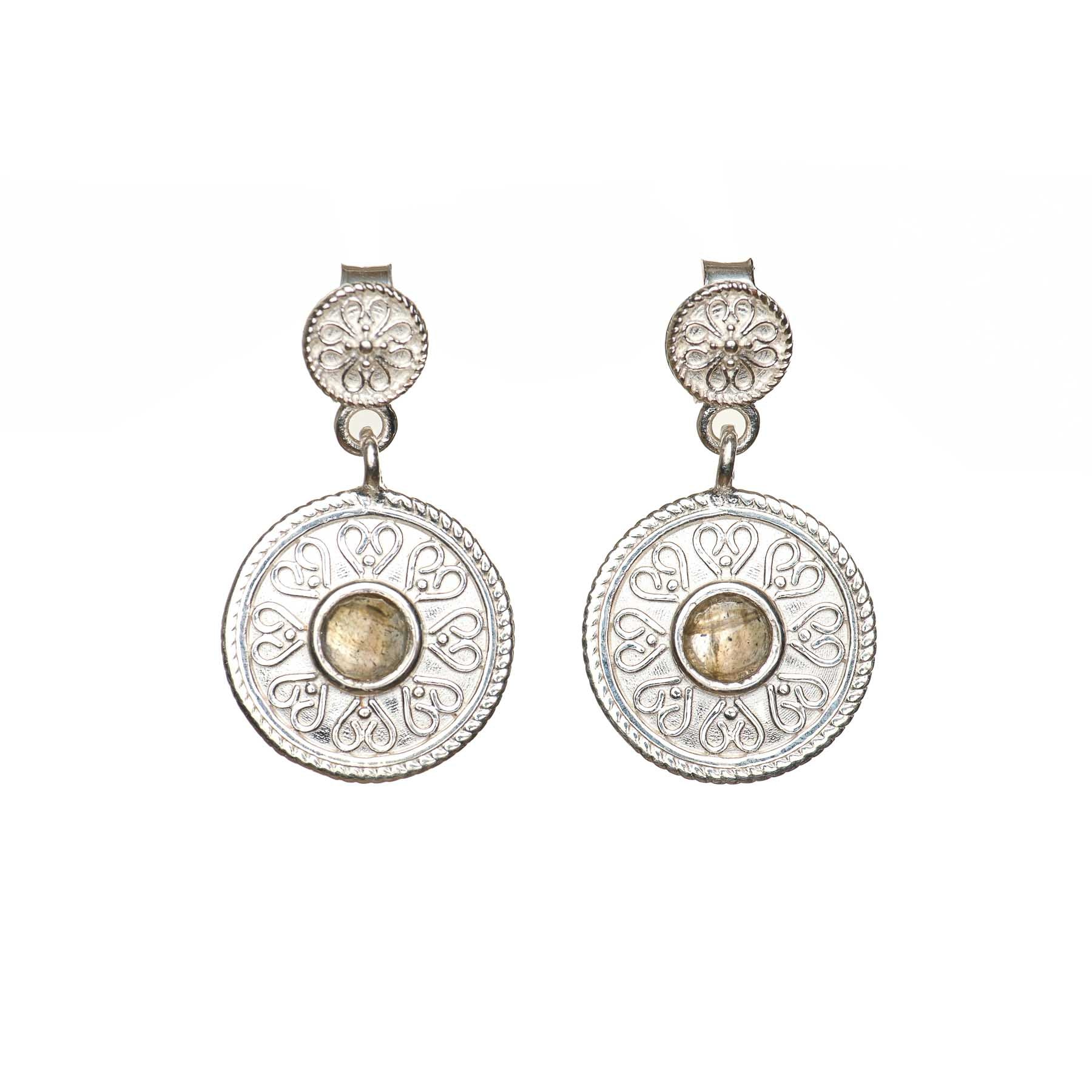 Ohrhänger Mandala Love mit Labradorit silber