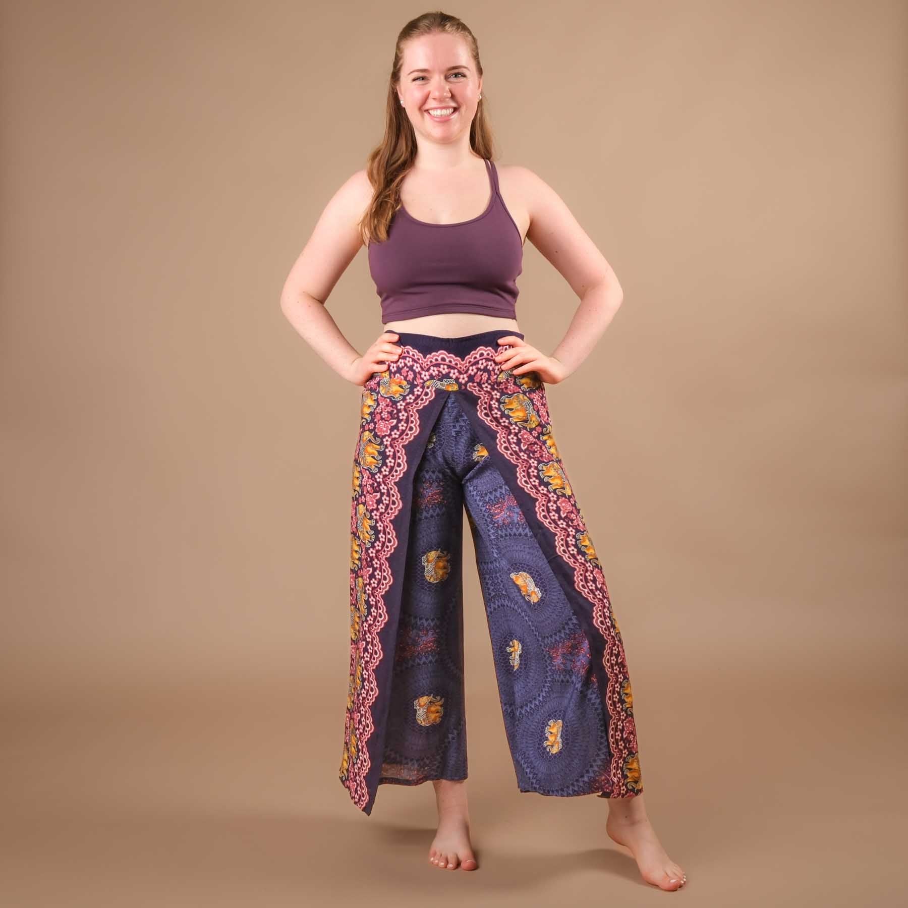 Palazzo Hose Marlenehose Elefant blau