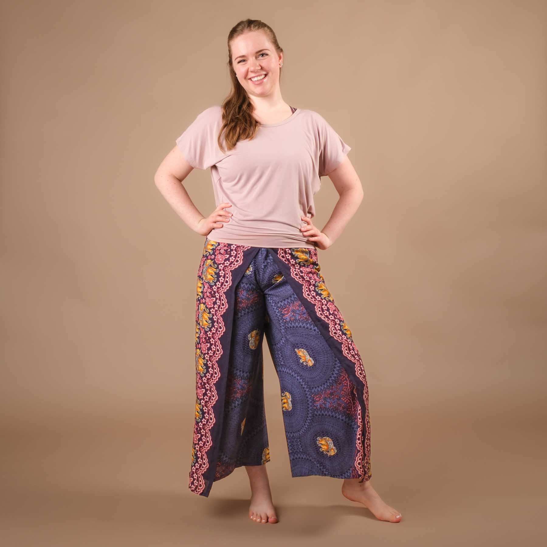 Palazzo Hose Marlenehose Elefant blau