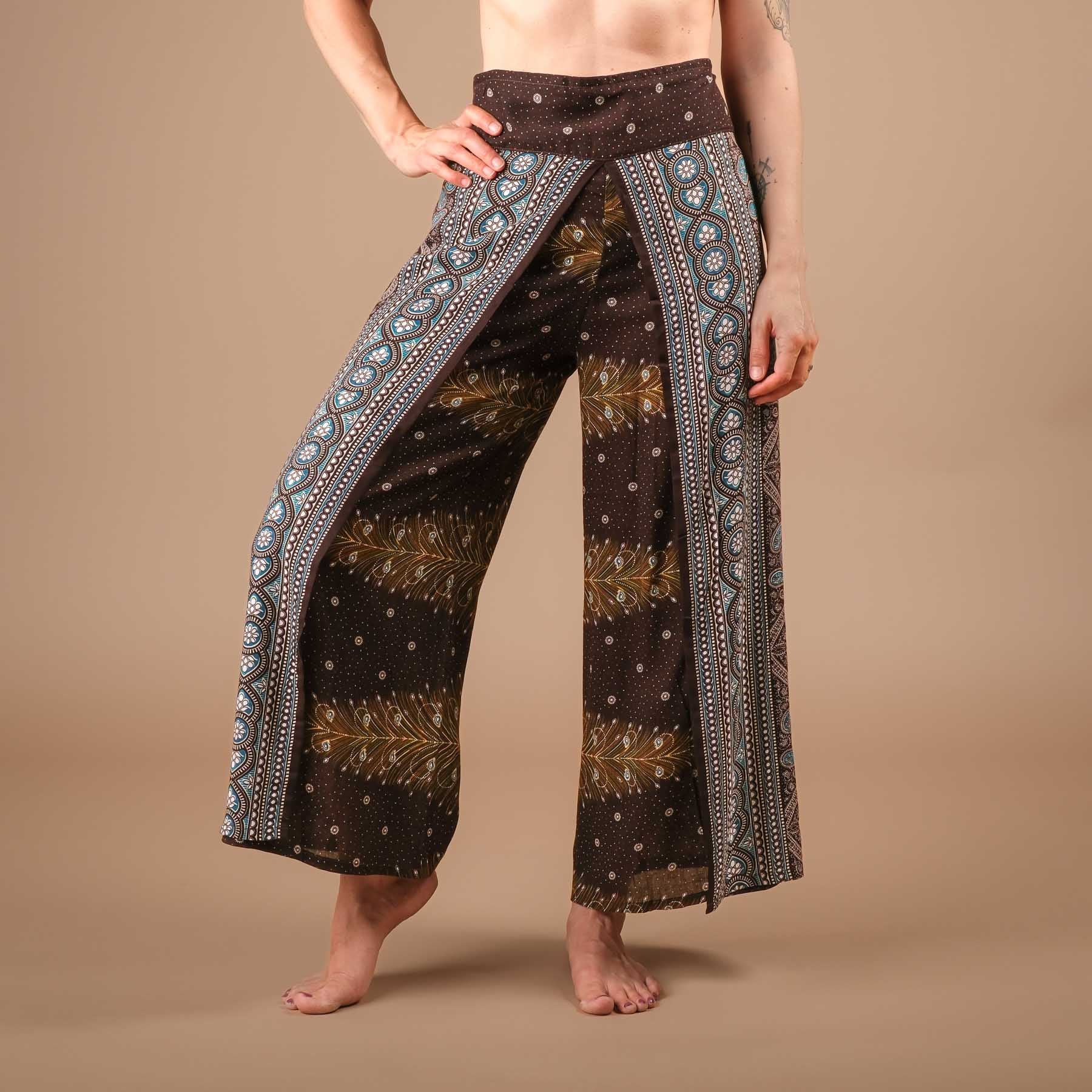 Palazzo Hose Marlenehose Feather braun