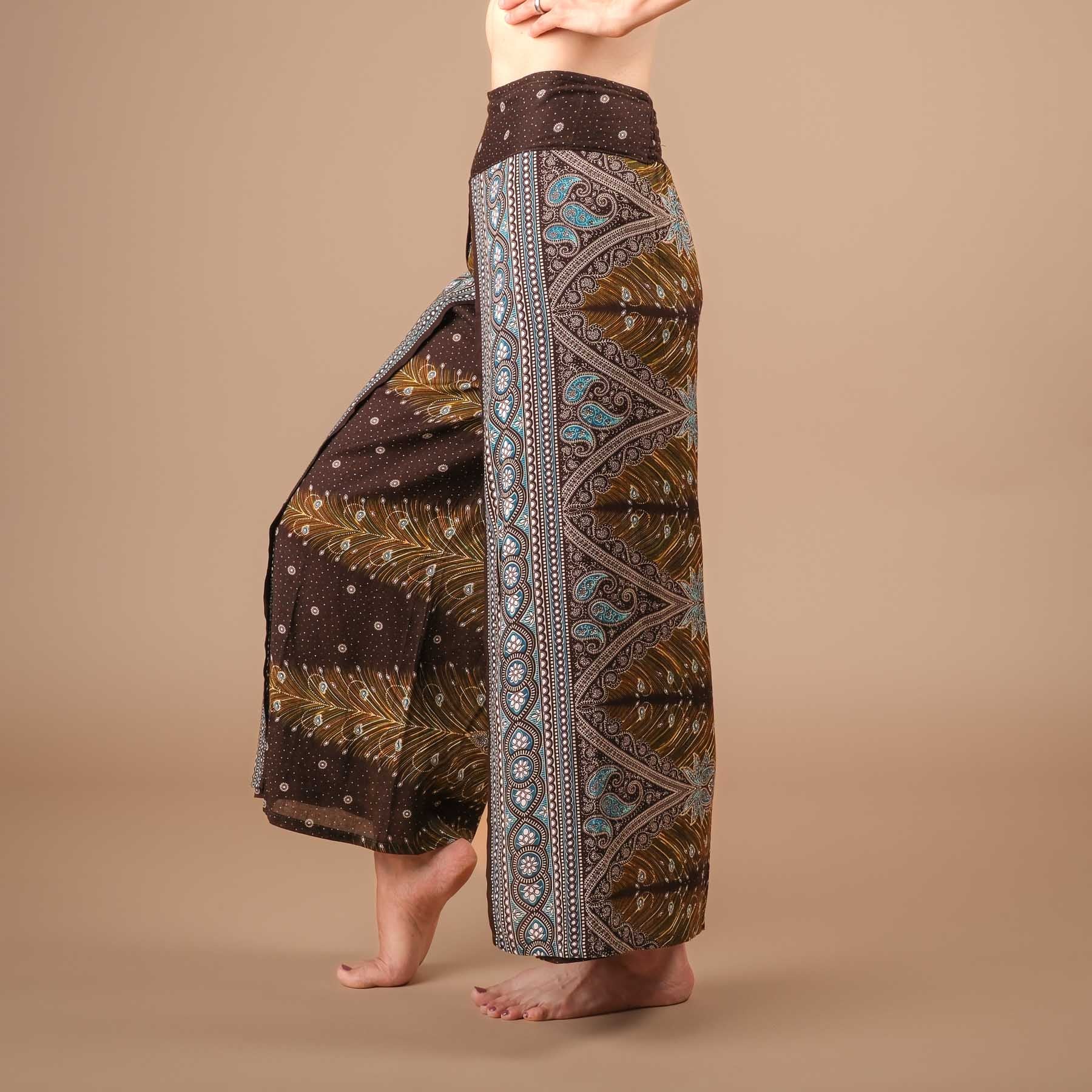 Palazzo Hose Marlenehose Feather braun