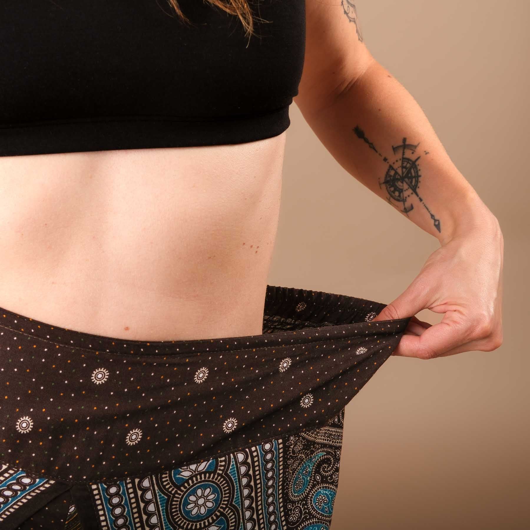 Palazzo Hose Marlenehose Feather braun