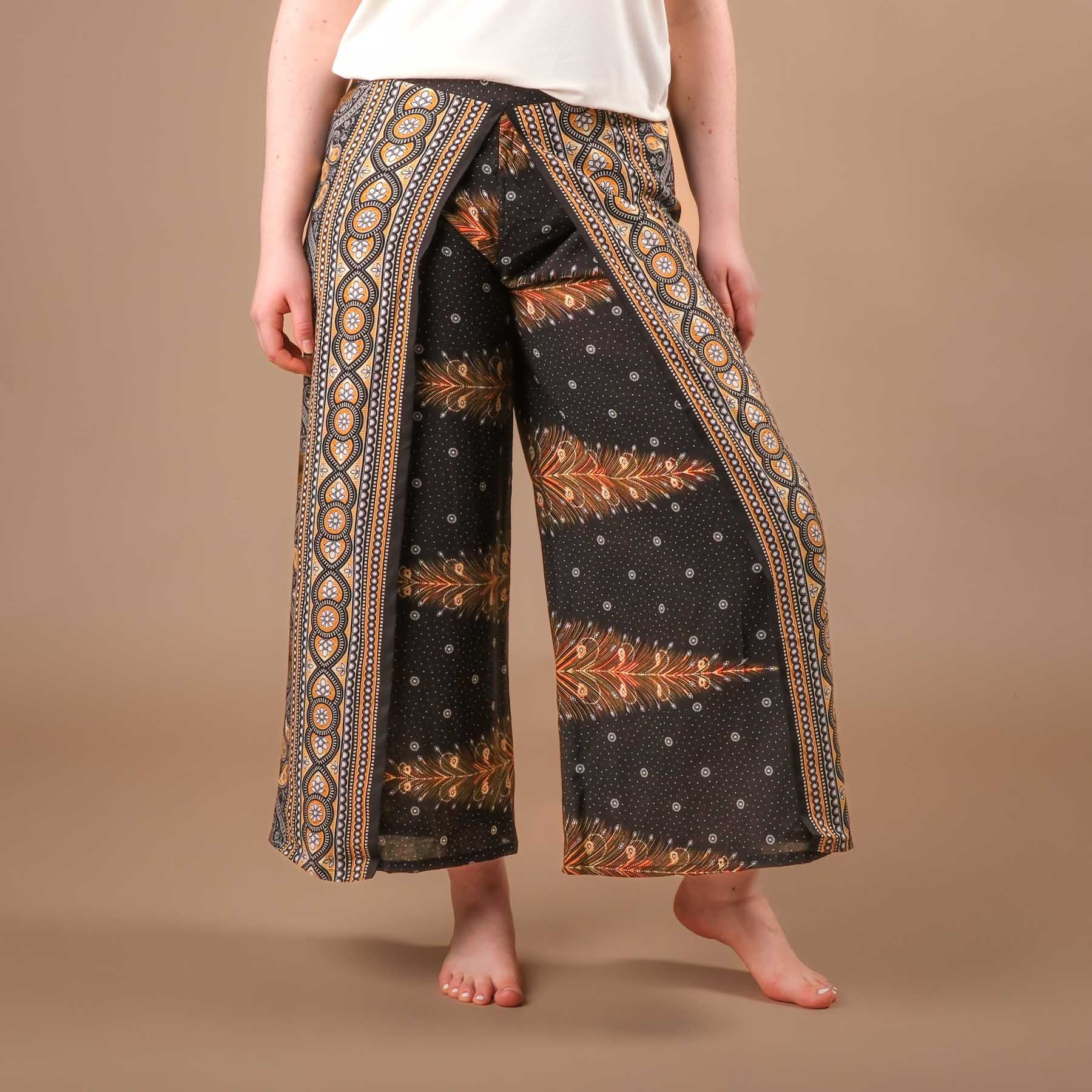 Palazzo Hose Marlenehose Feather schwarz
